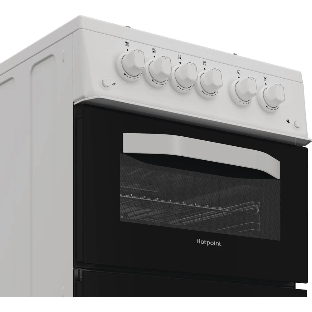 Hotpoint HTG5GCW Freestanding Gas Twin Cooker with Separate Grill White - Image 3