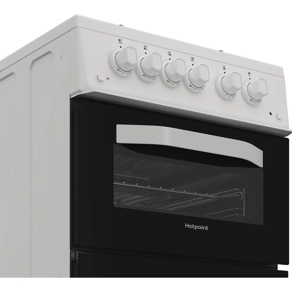 Hotpoint HTG5GCWL 50cm Gas Twin Cooker with Glass Lid White - Image 9