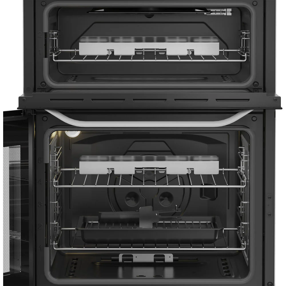 Hotpoint HTG6GDCW Freestanding Gas Twin Cooker with Glass Lid White - Image 5