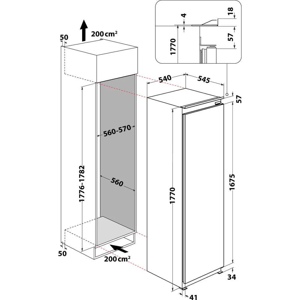 Hotpoint HTSD18A011A1 Integrated Low Frost Tall Larder Fridge - Image 14