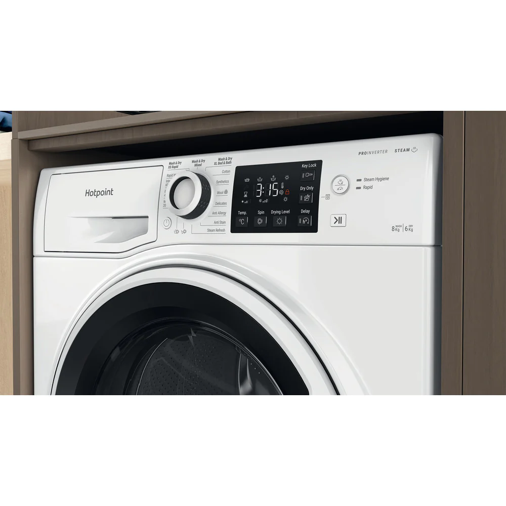 Hotpoint NDB8635WUK 8+6KG Washer Dryer with 1400 Spin White - Image 9