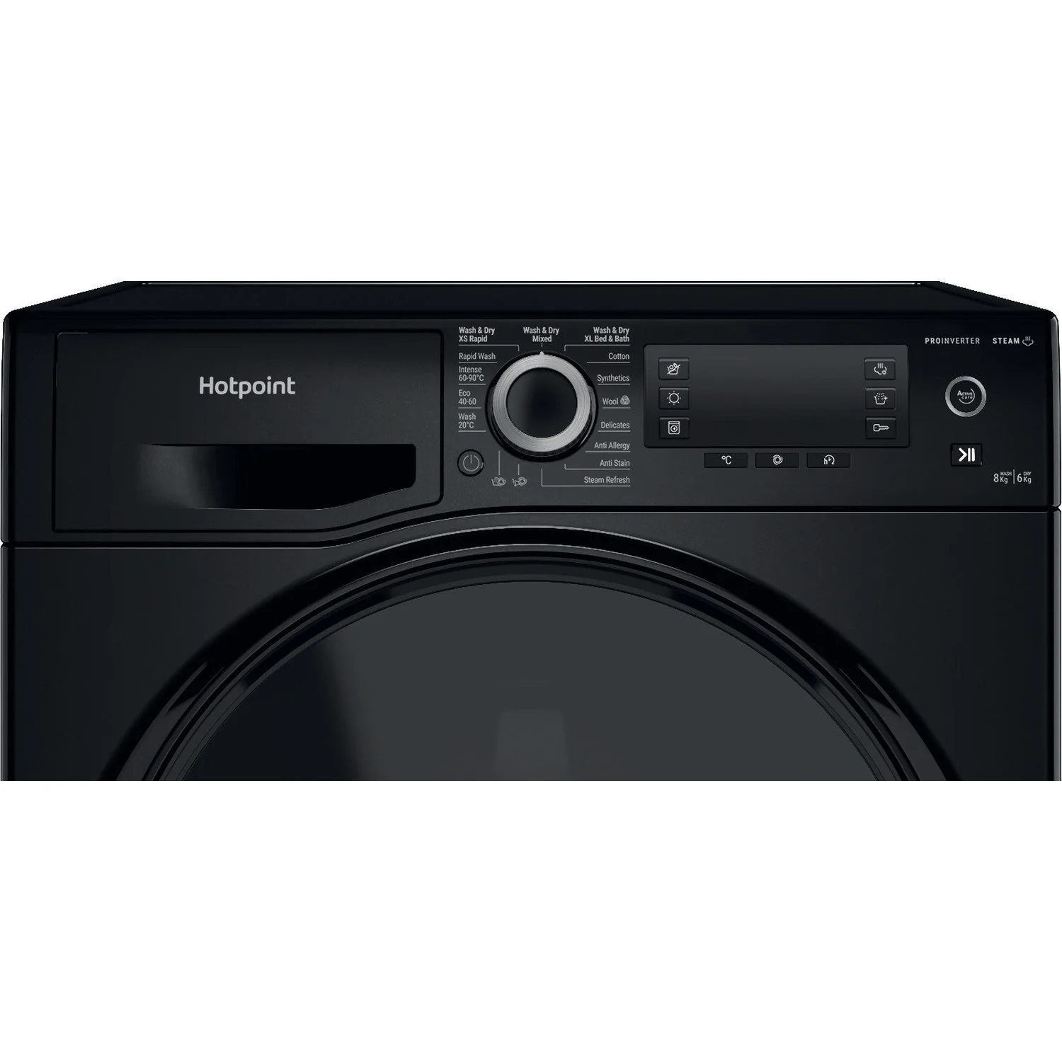 Hotpoint NDD86448BDAUK 8+6kg ActiveCare 1400 Spin Washer Dryer Black - Image 4