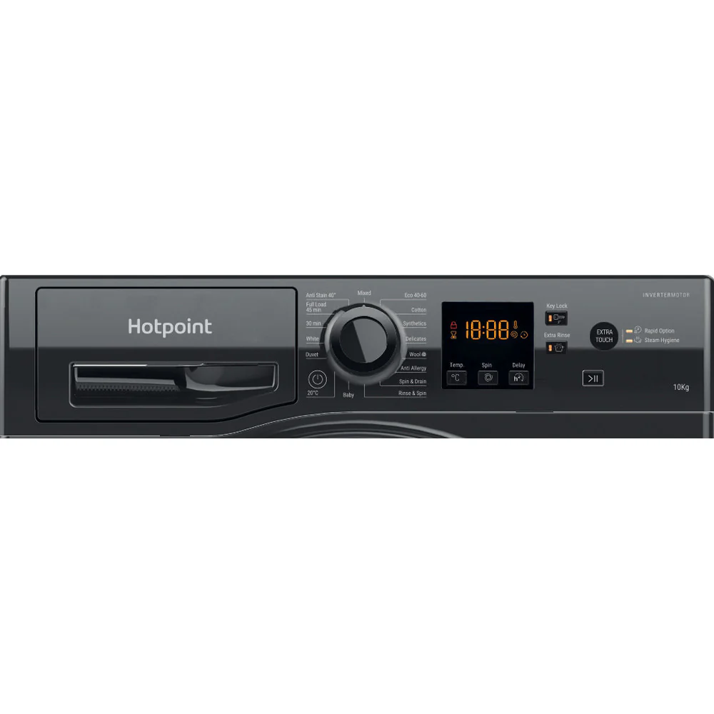 Hotpoint NSWM1046BSUK 10kg 1400 Spin Washing Machine Black - Image 4