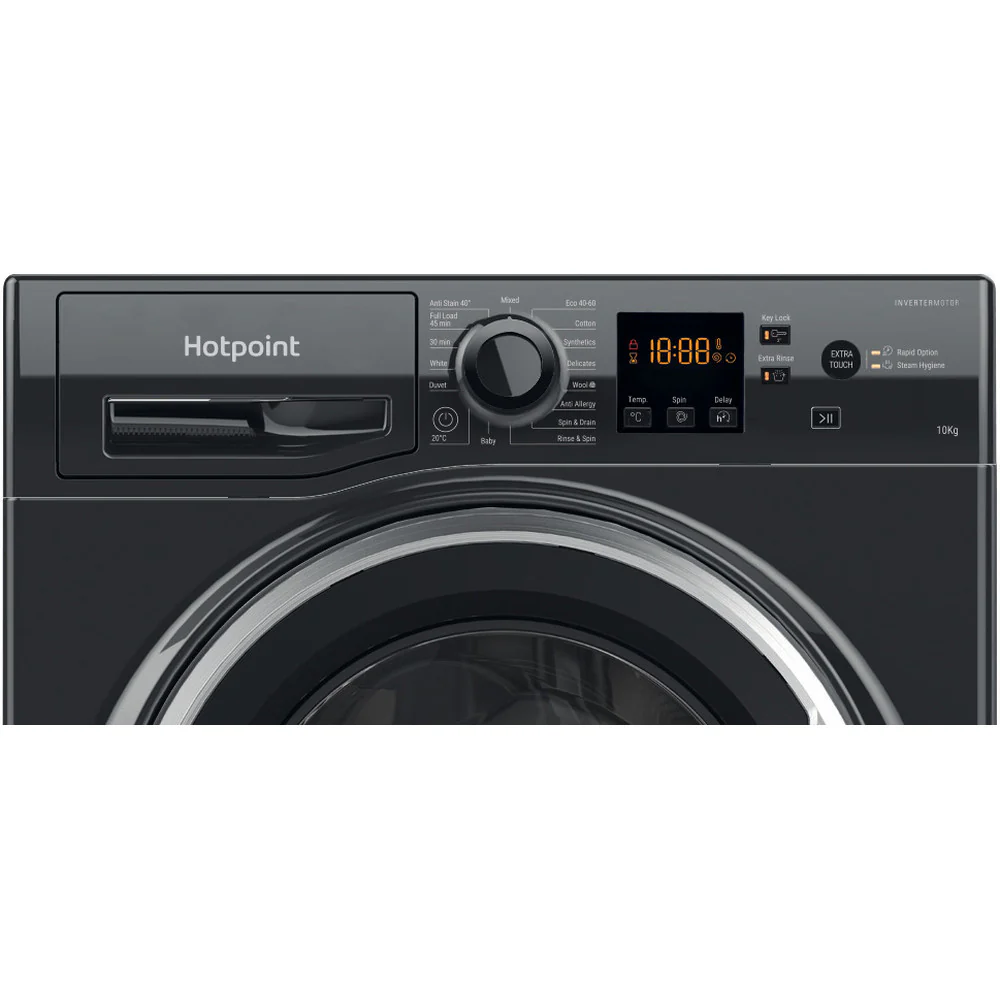 Hotpoint NSWM1046BSUK 10kg 1400 Spin Washing Machine Black - Image 5