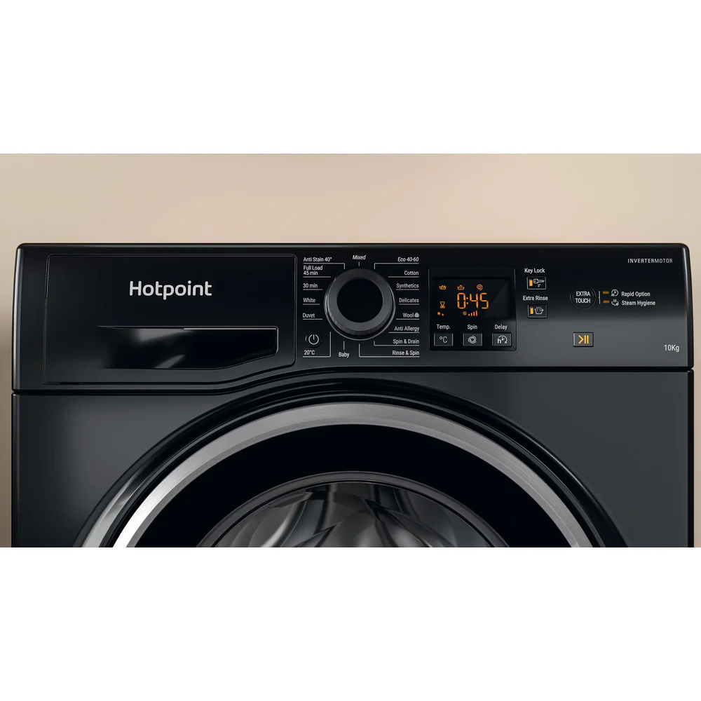 Hotpoint NSWM1046BSUK 10kg 1400 Spin Washing Machine Black - Image 9