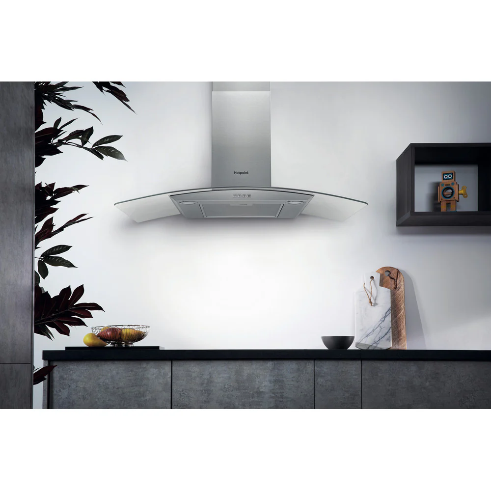 Hotpoint PHGC94FLMX 90cm Chimney Cooker Hood Stainless Steel - Image 3