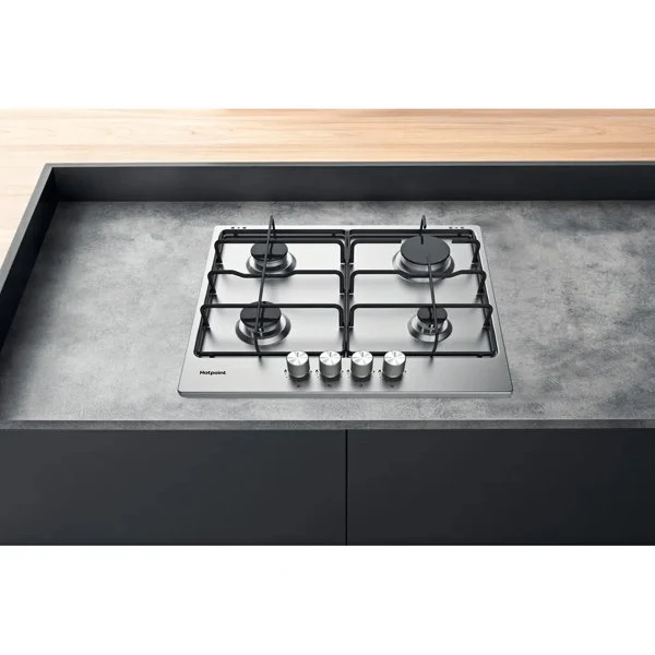 Hotpoint PPH 60P F IX UK Gas Hob Silver - Image 4