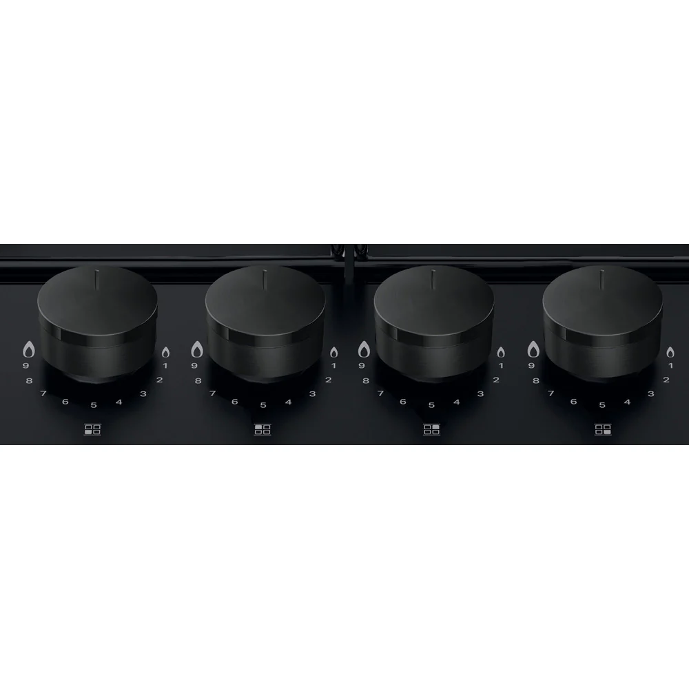 Hotpoint PPH60PFNB 60Cm Gas Hob Mulitflame With Enamel Pan Supports Black - Image 2