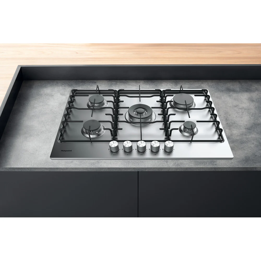 Hotpoint PPH75PDFIXUK 75cm Gas Hob With 5 Burner Stainless Steel - Image 3