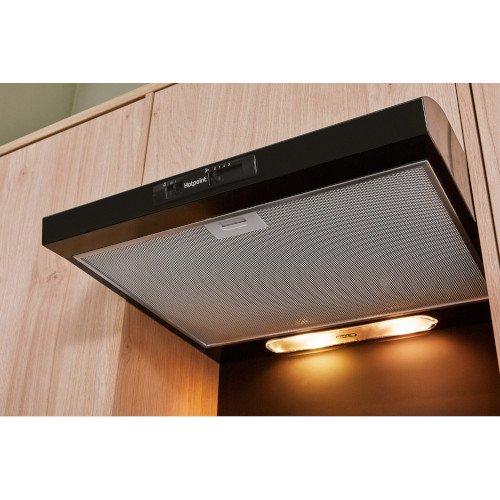 Hotpoint PSLMO65FLSK 60cm Conventional Cooker Hood Black - Image 3