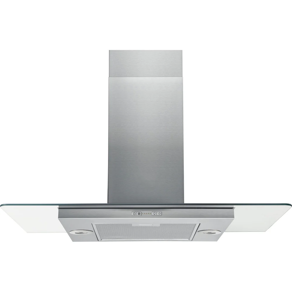 Hotpoint UIF93FLBX 90cm Wide Chimney Island Cooker Hood Stainless Steel