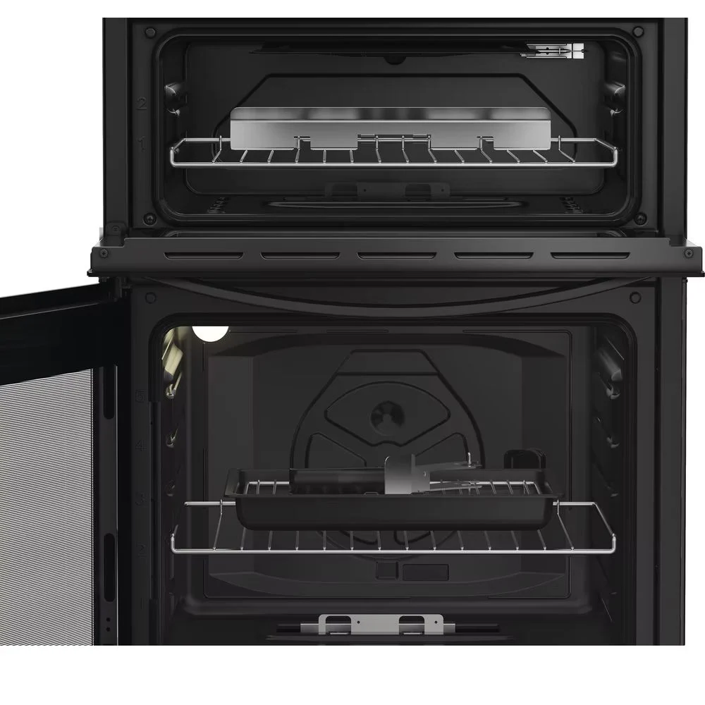 Indesit IDG6GB 60cm Freestanding Double Oven Gas Cooker Black - Image 4