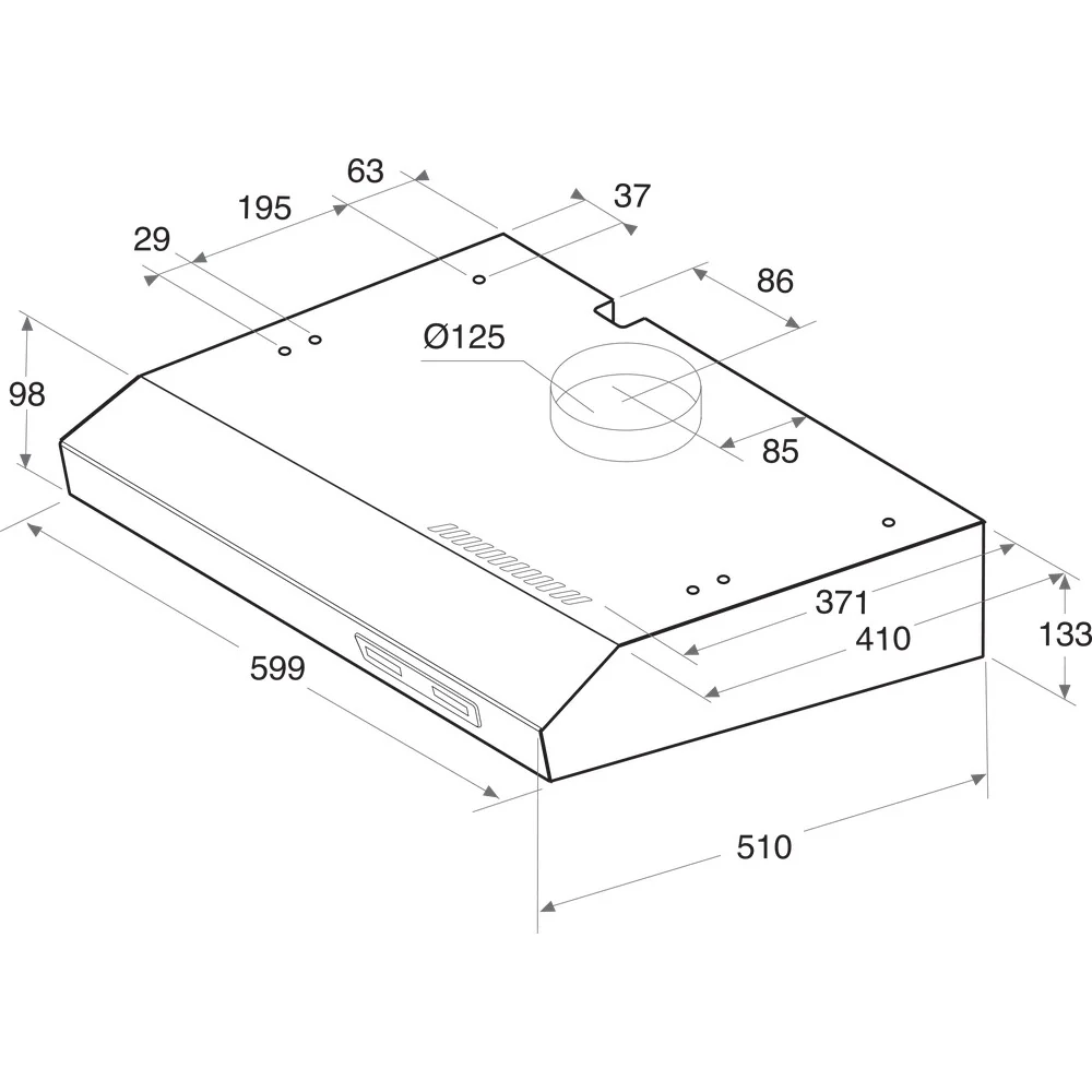 Indesit ISLK66LSX Visor Hood 60cm - Image 5