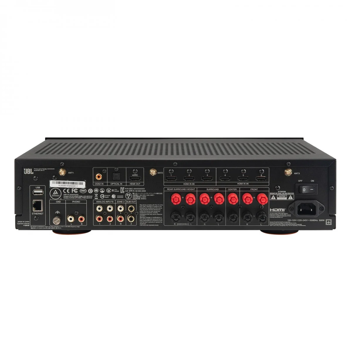 JBL MA710 7.2 Channel 8K AV Receiver with JBL Stage 260F 5.1.2 Speaker Package White - Image 4