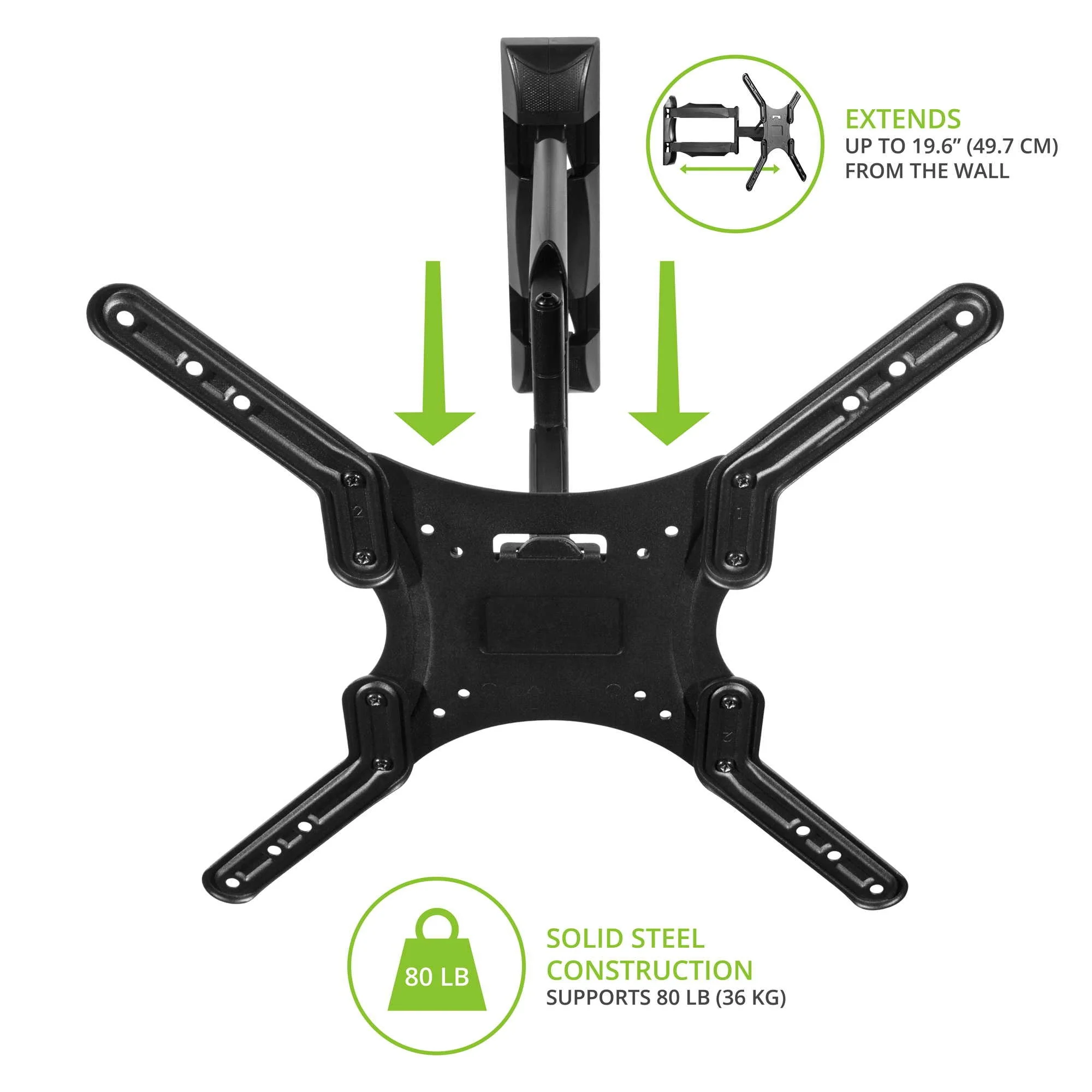 Kanto M300 Full Motion Wall Mount for 26-55 inch TVs Black - Image 3