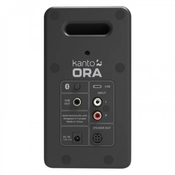 Kanto ORA 100W Powered Reference Desktop Speakers with Bluetooth & SE2 Speaker Stands Package Black - Image 6