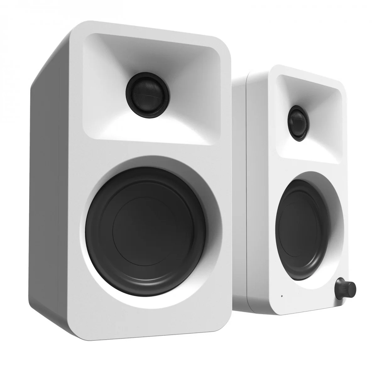 Kanto ORA 100W Powered Reference Desktop Speakers with Bluetooth & SE2 Speaker Stands Package White - Image 9