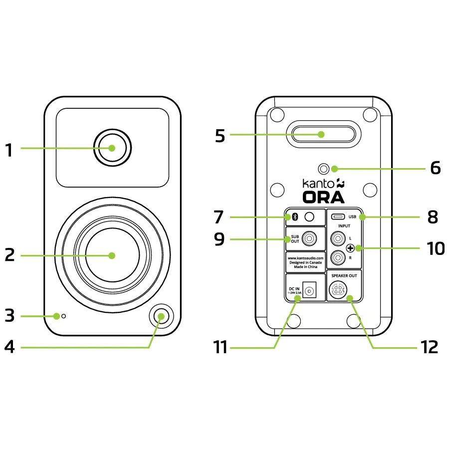 Kanto Ora Powered Reference Desktop Speakers With Bluetooth Purple - Image 5