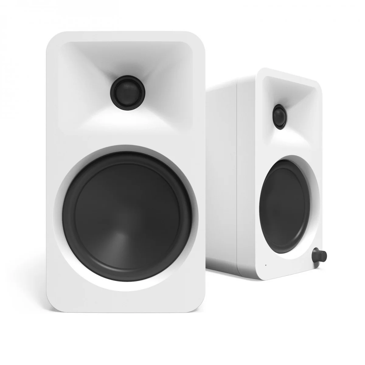 Kanto ORA4 140W Powered Reference Desktop Speakers with Bluetooth & S4 Tilted Speaker Stands White - Image 2