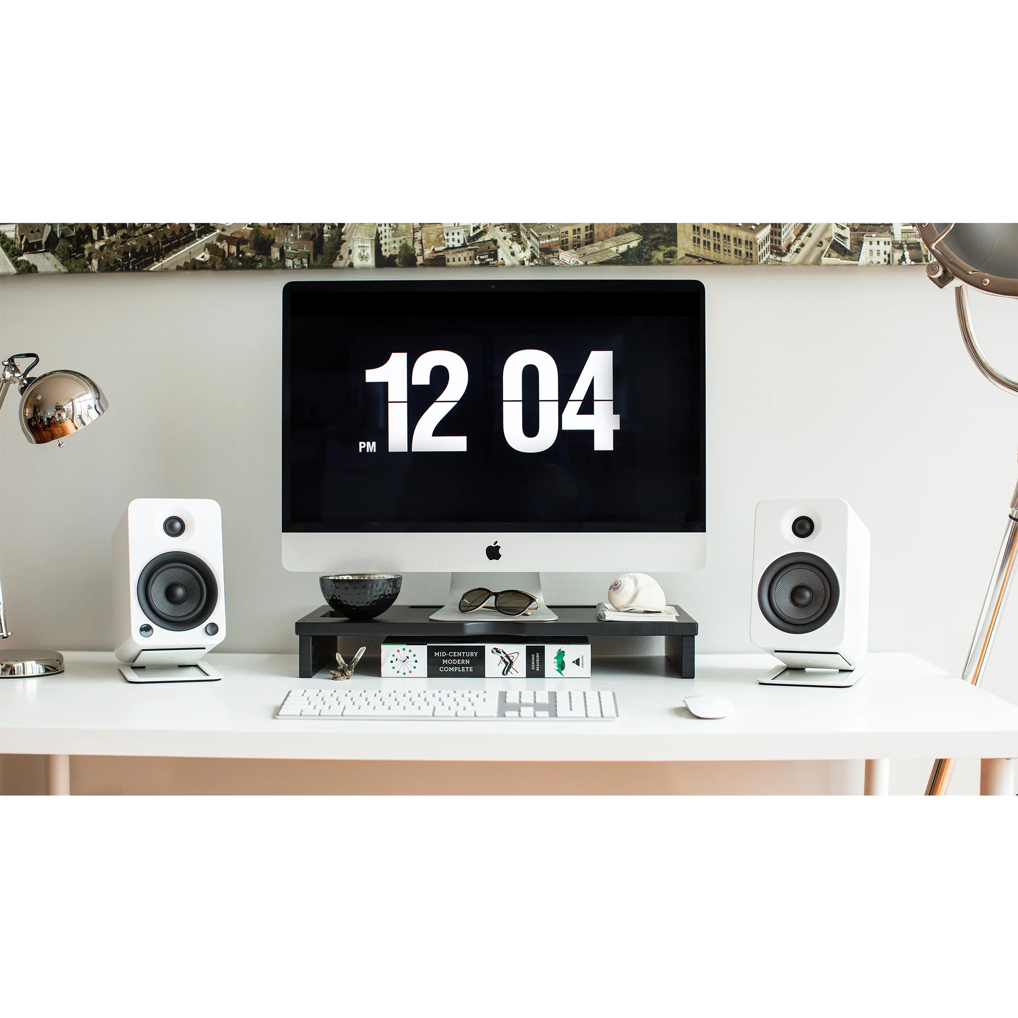 Kanto ORA4 140W Powered Reference Desktop Speakers with Bluetooth & S4 Tilted Speaker Stands White - Image 5