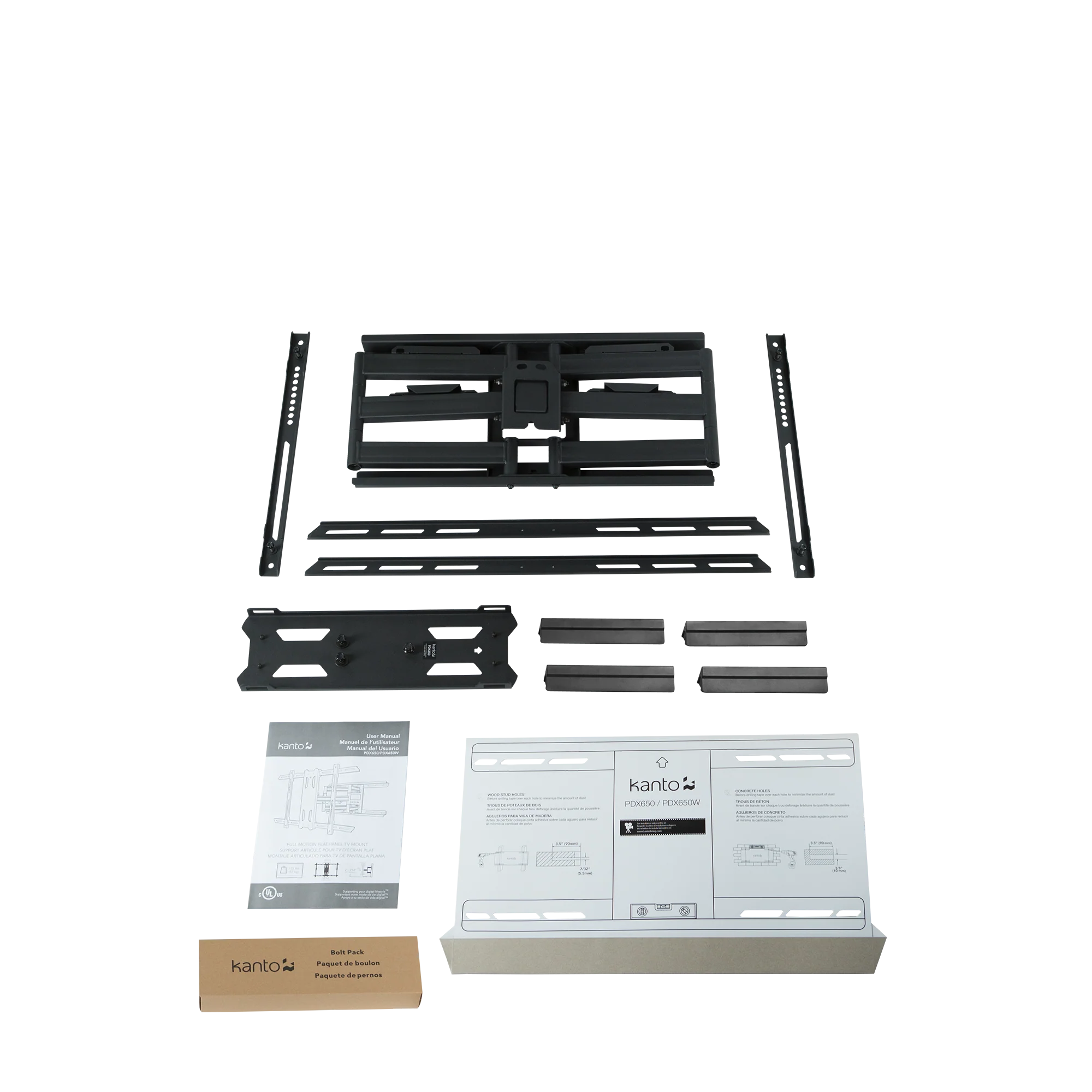 Kanto PDX650 Full Motion TV Wall Mount for 37 to 75 inch TVs Black - Image 16