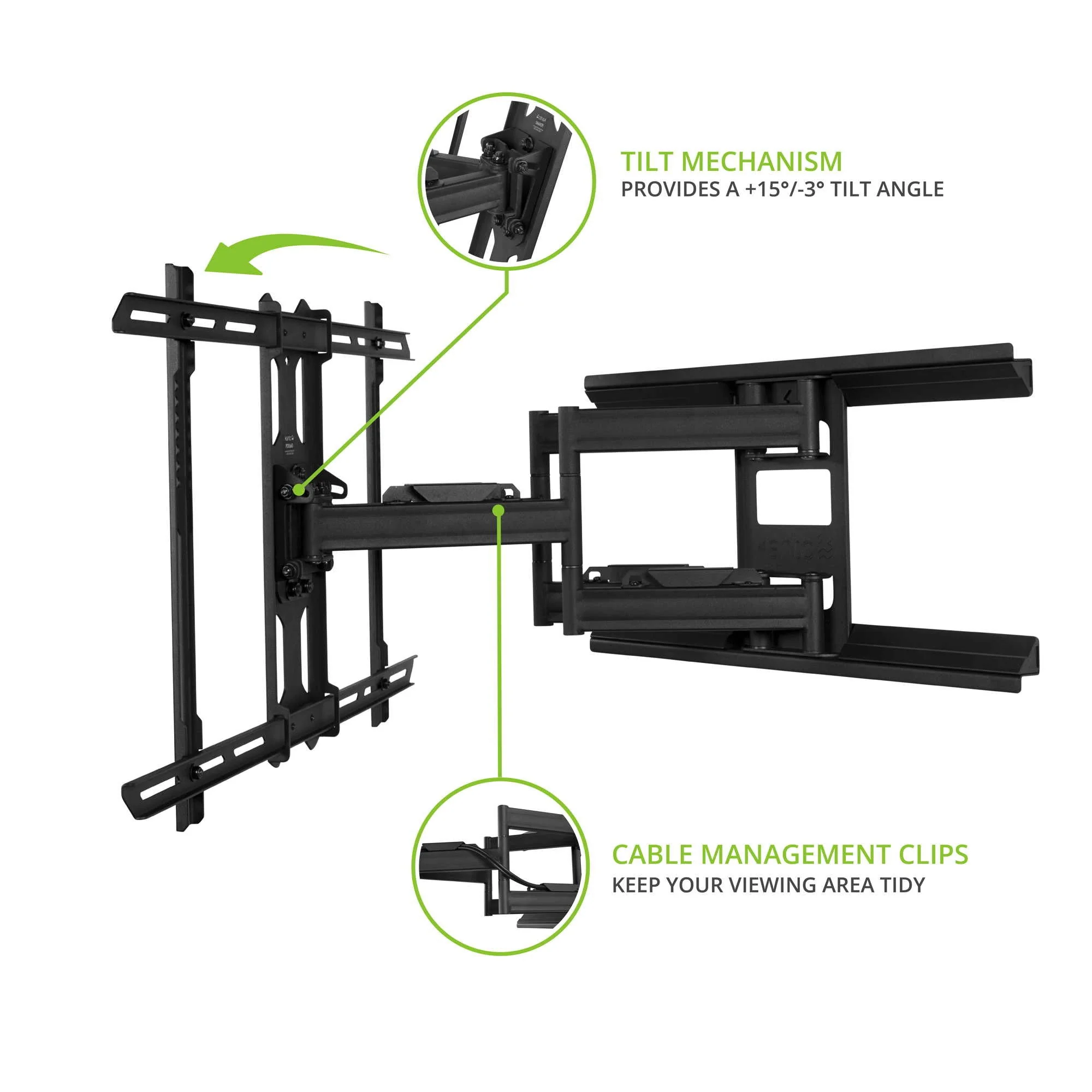 Kanto PDX650 Full Motion TV Wall Mount for 37 to 75 inch TVs Black - Image 2