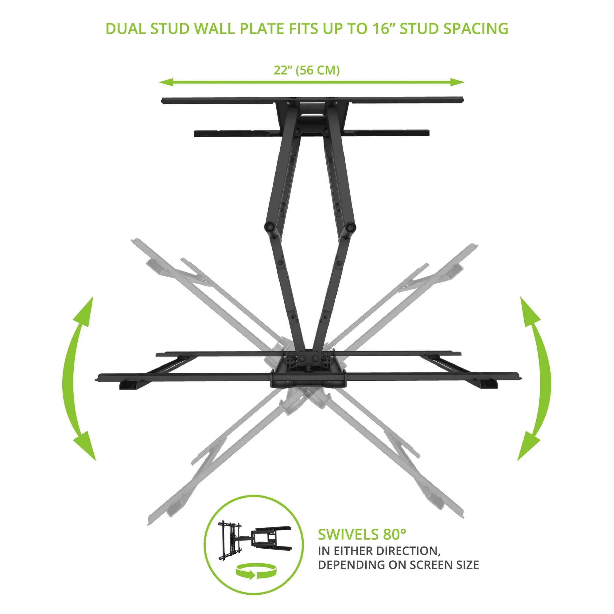 Kanto PDX650 Full Motion TV Wall Mount for 37 to 75 inch TVs Black - Image 4