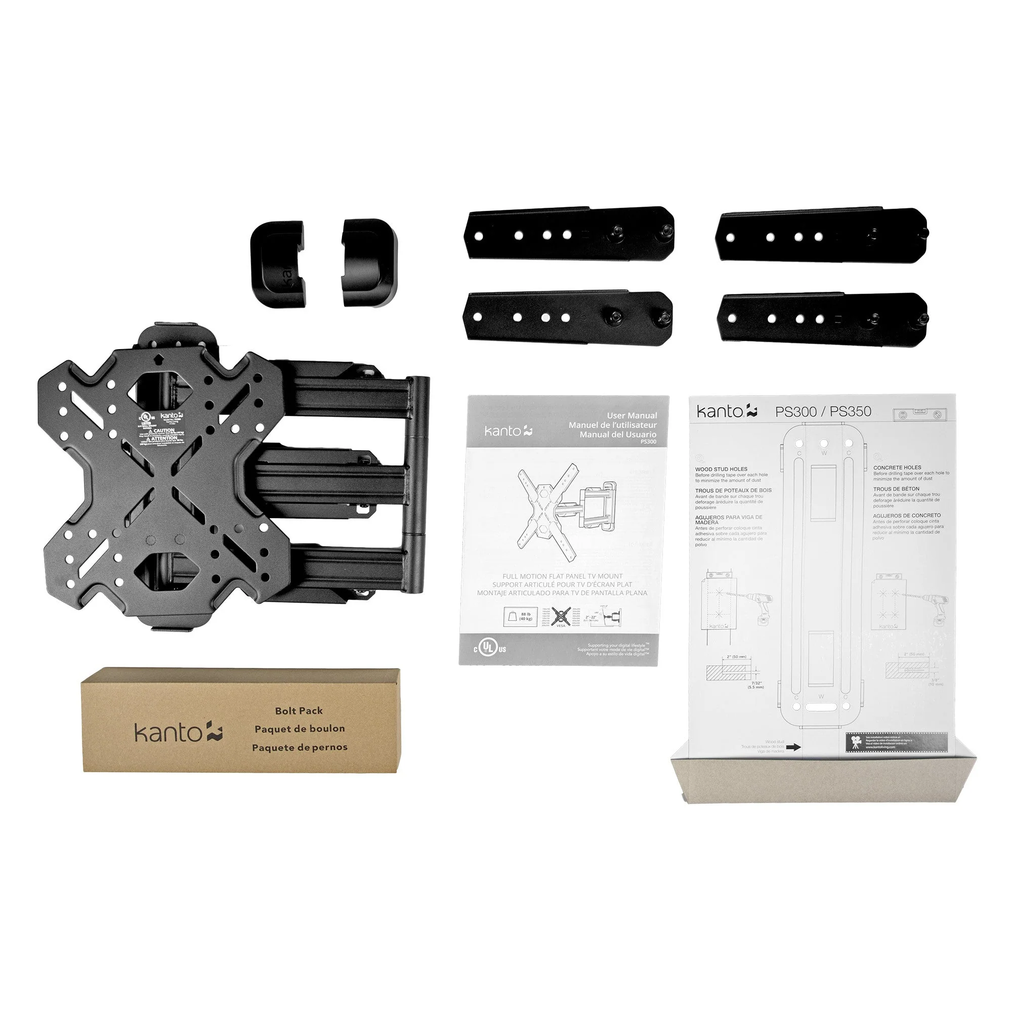Kanto PS300 Full Motion TV Wall Mount for 26 to 60 inch TVs Black - Image 10