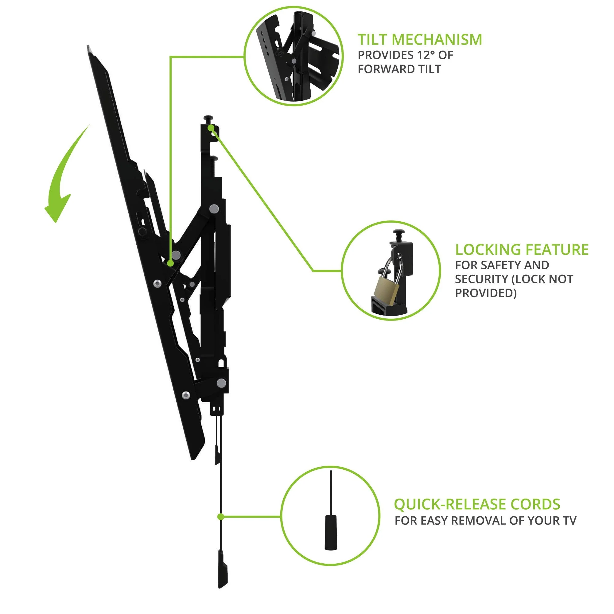 Kanto PT300 Tilting TV Mount for 32 to 90 inch TVs Black - Image 5