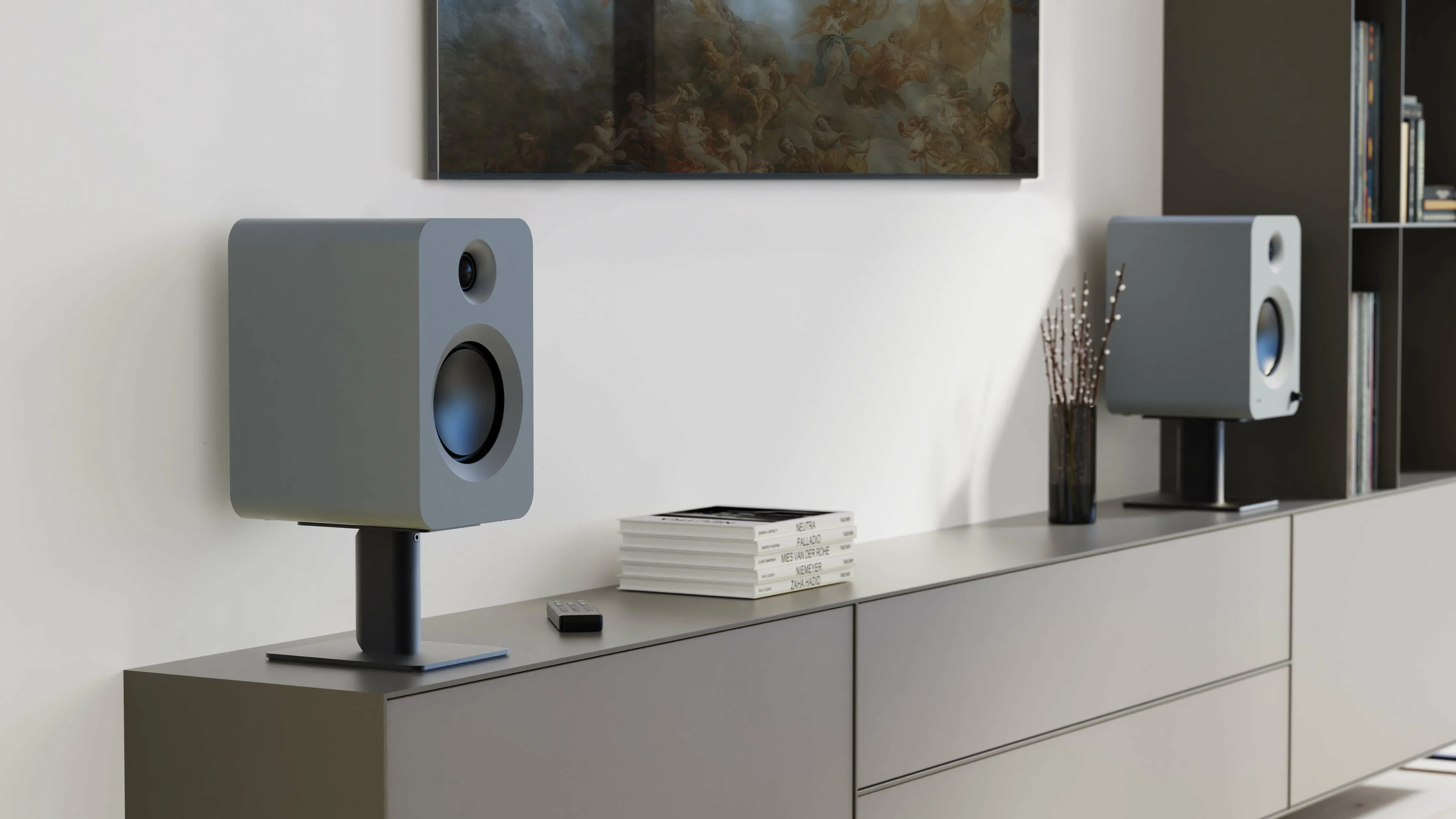 Kanto REN 200W Powered Bookshelf Speakers Pair with HDMI ARC USB-C and Bluetooth 5.3 - Matte Grey - Image 4