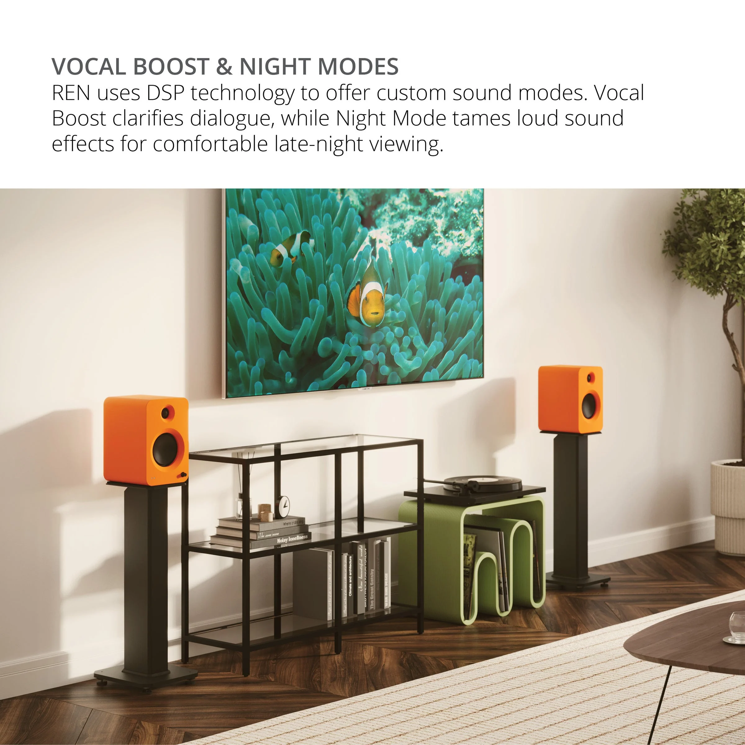 Kanto REN 200W Powered Bookshelf Speakers Pair with HDMI ARC USB-C and Bluetooth 5.3 - Matte White - Image 11