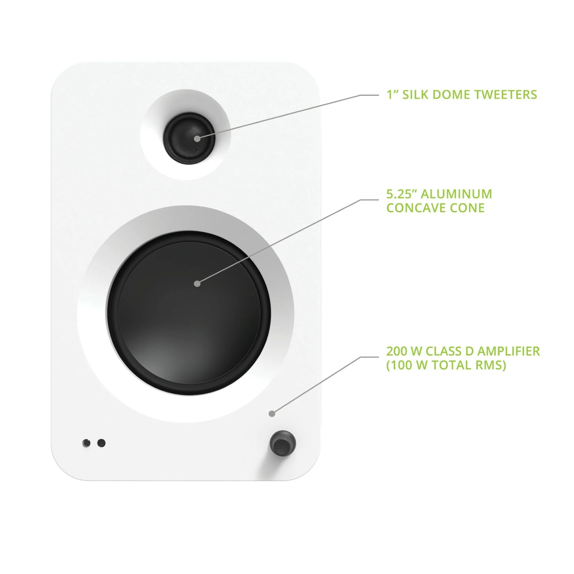 Kanto REN 200W Powered Bookshelf Speakers Pair with HDMI ARC USB-C and Bluetooth 5.3 - Matte White - Image 5
