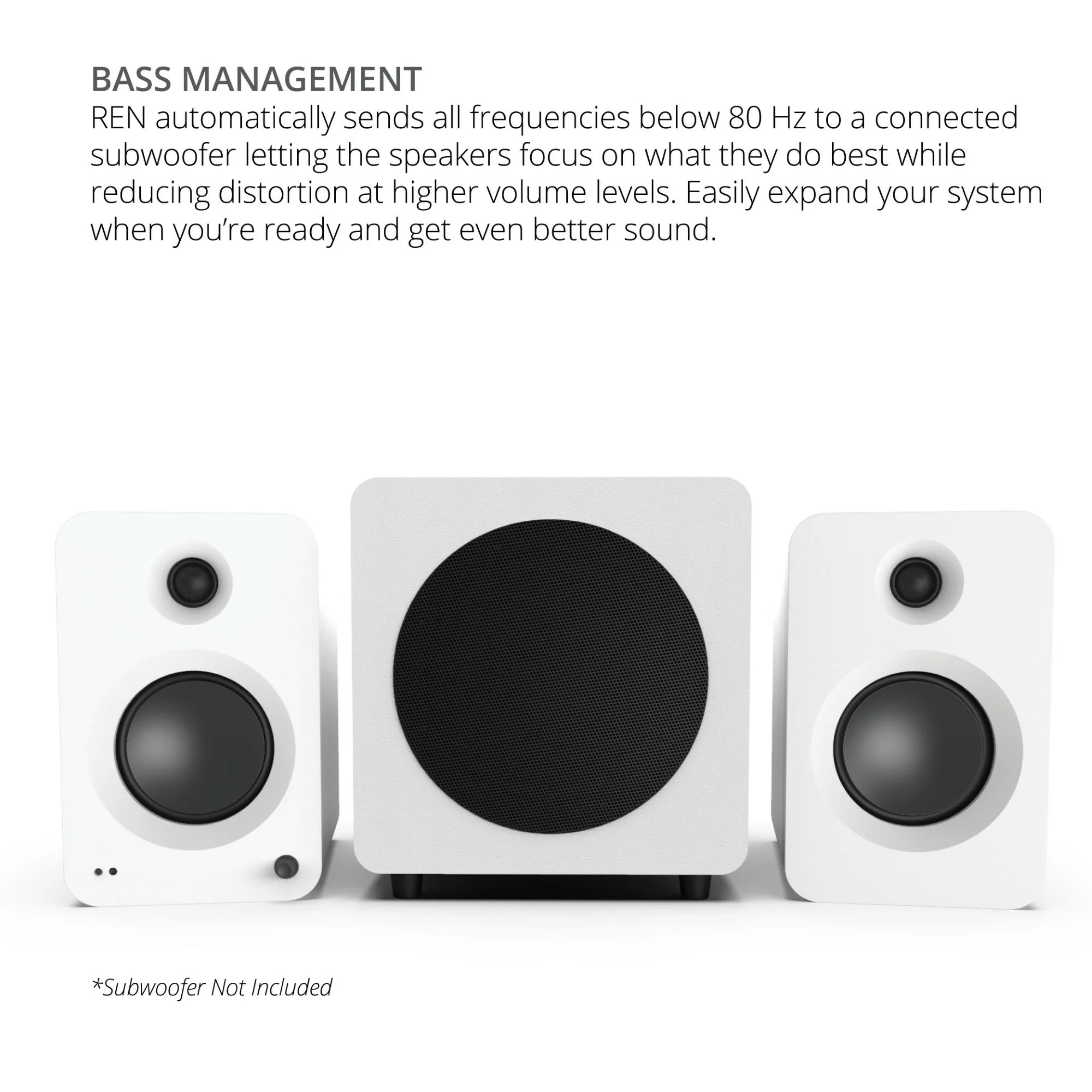 Kanto REN 200W Powered Bookshelf Speakers Pair with HDMI ARC USB-C and Bluetooth 5.3 - Matte White - Image 9
