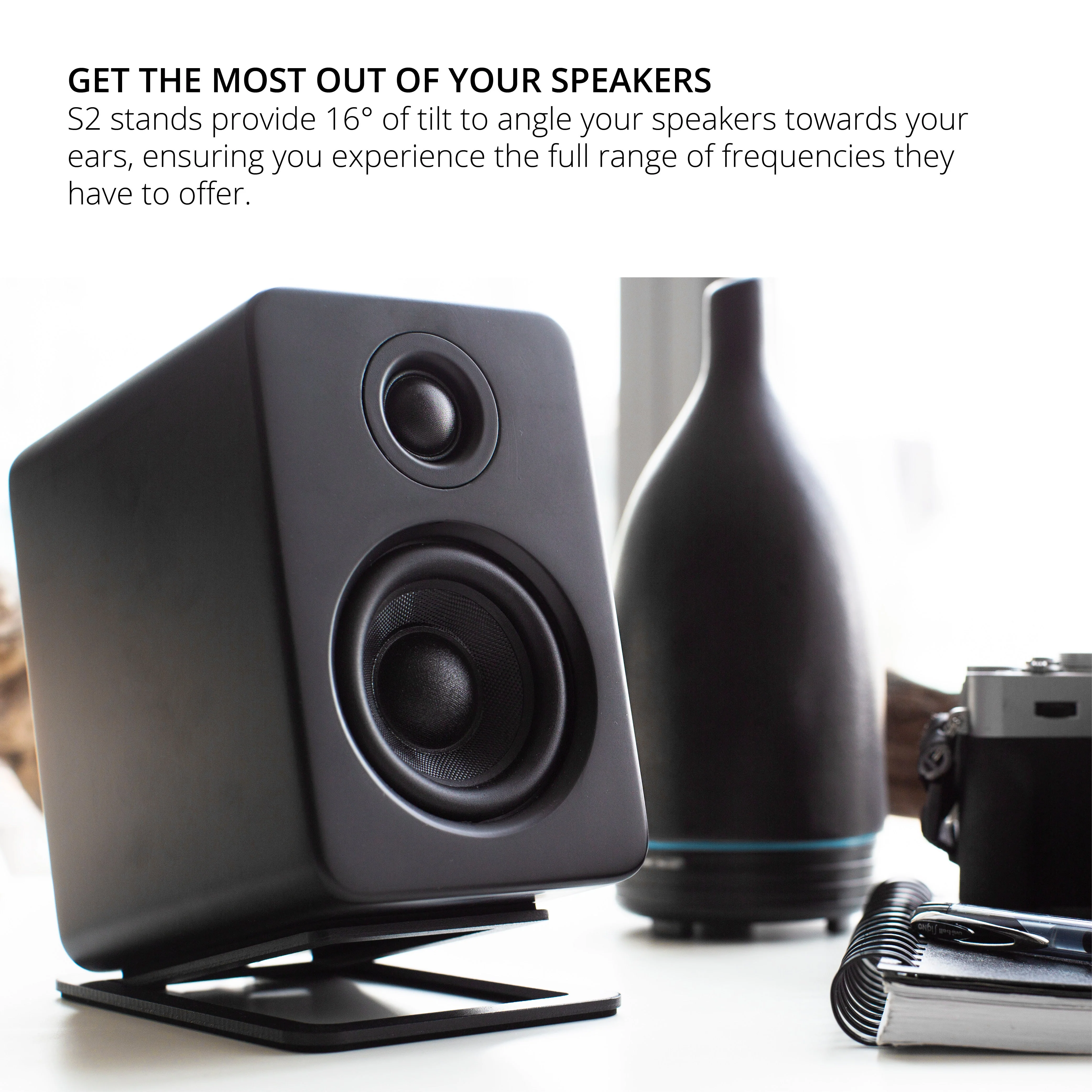 Kanto S2 Small Desktop Speaker Stands Black - Image 6