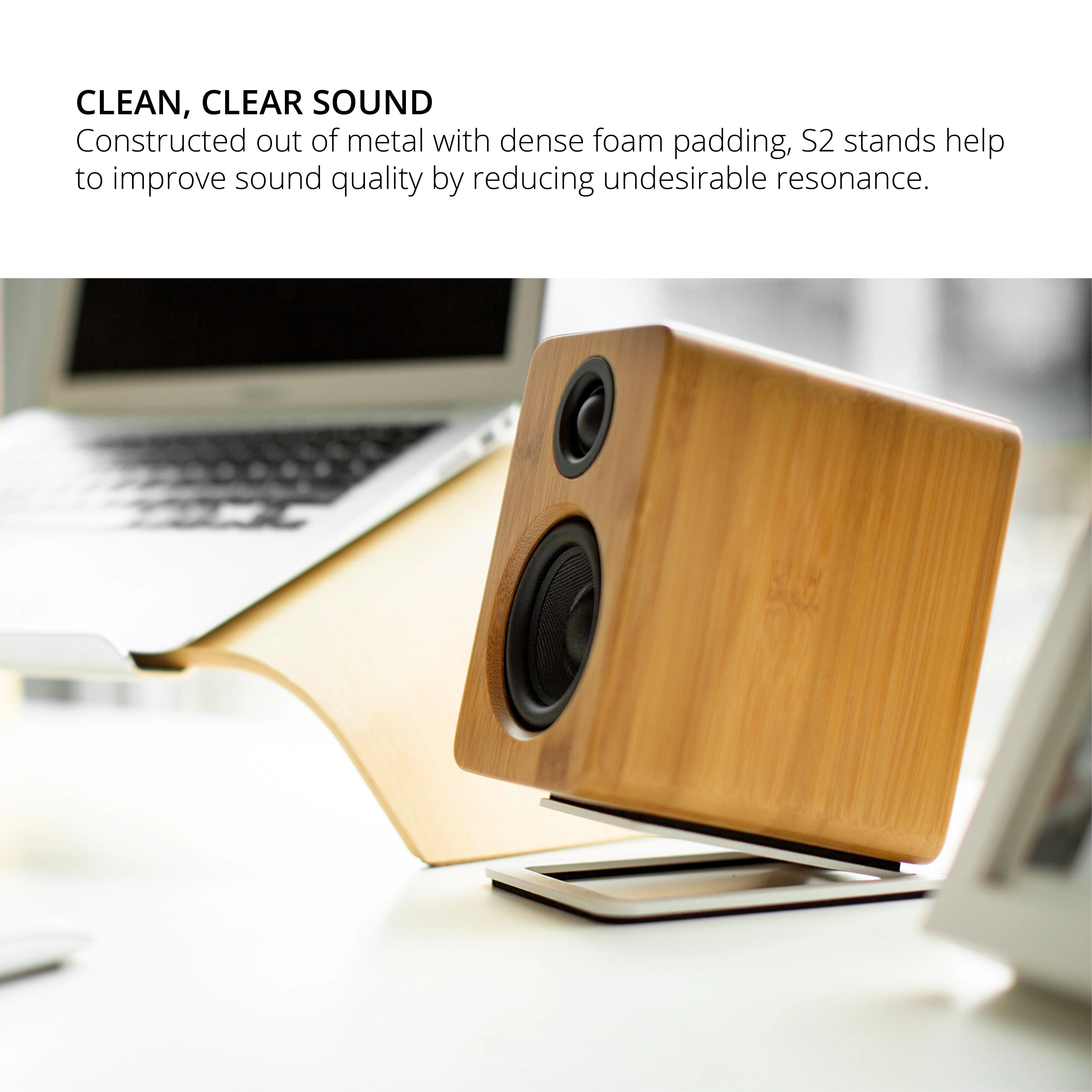 Kanto S2 Small Desktop Speaker Stands White - Image 6