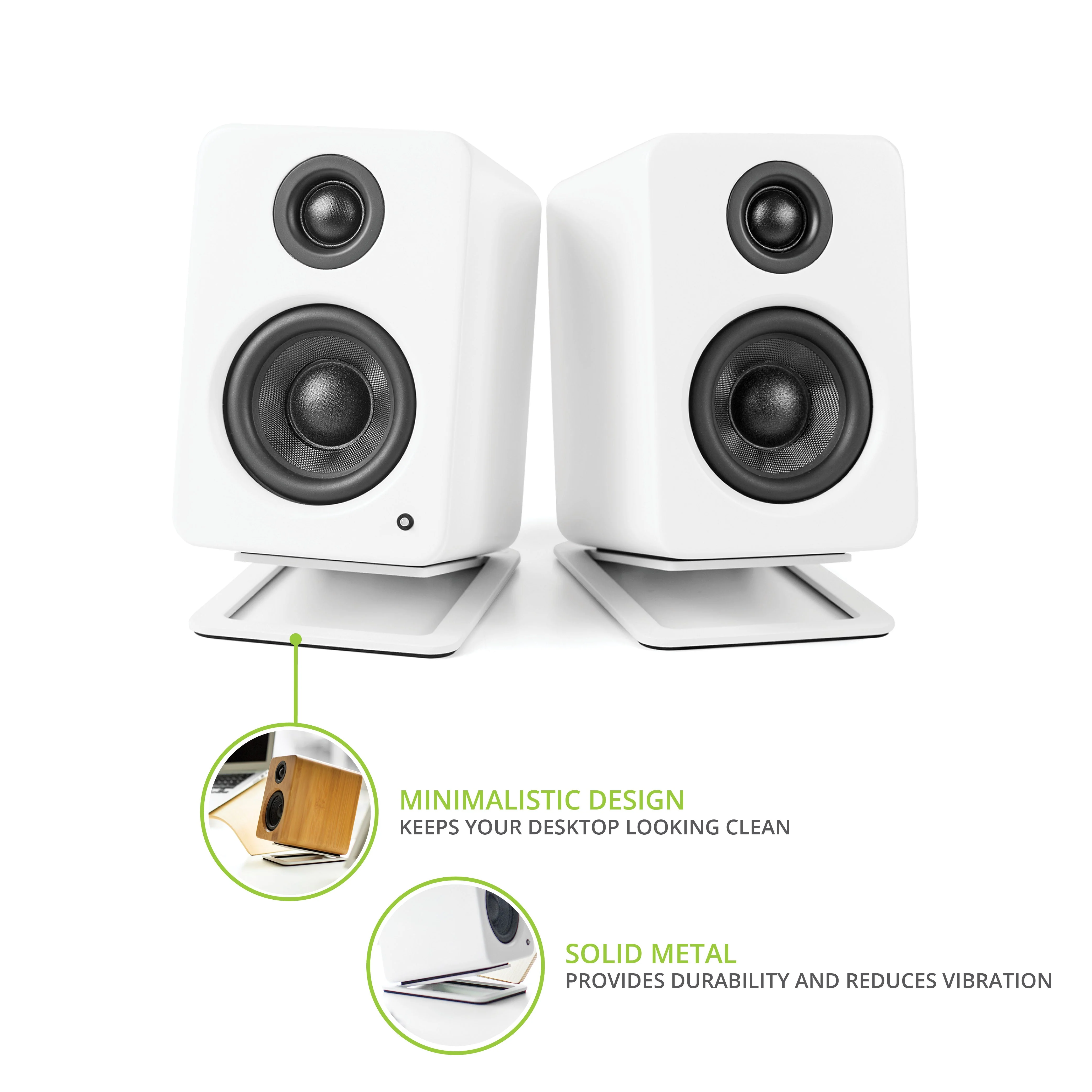 Kanto S2 Small Desktop Speaker Stands White - Image 8
