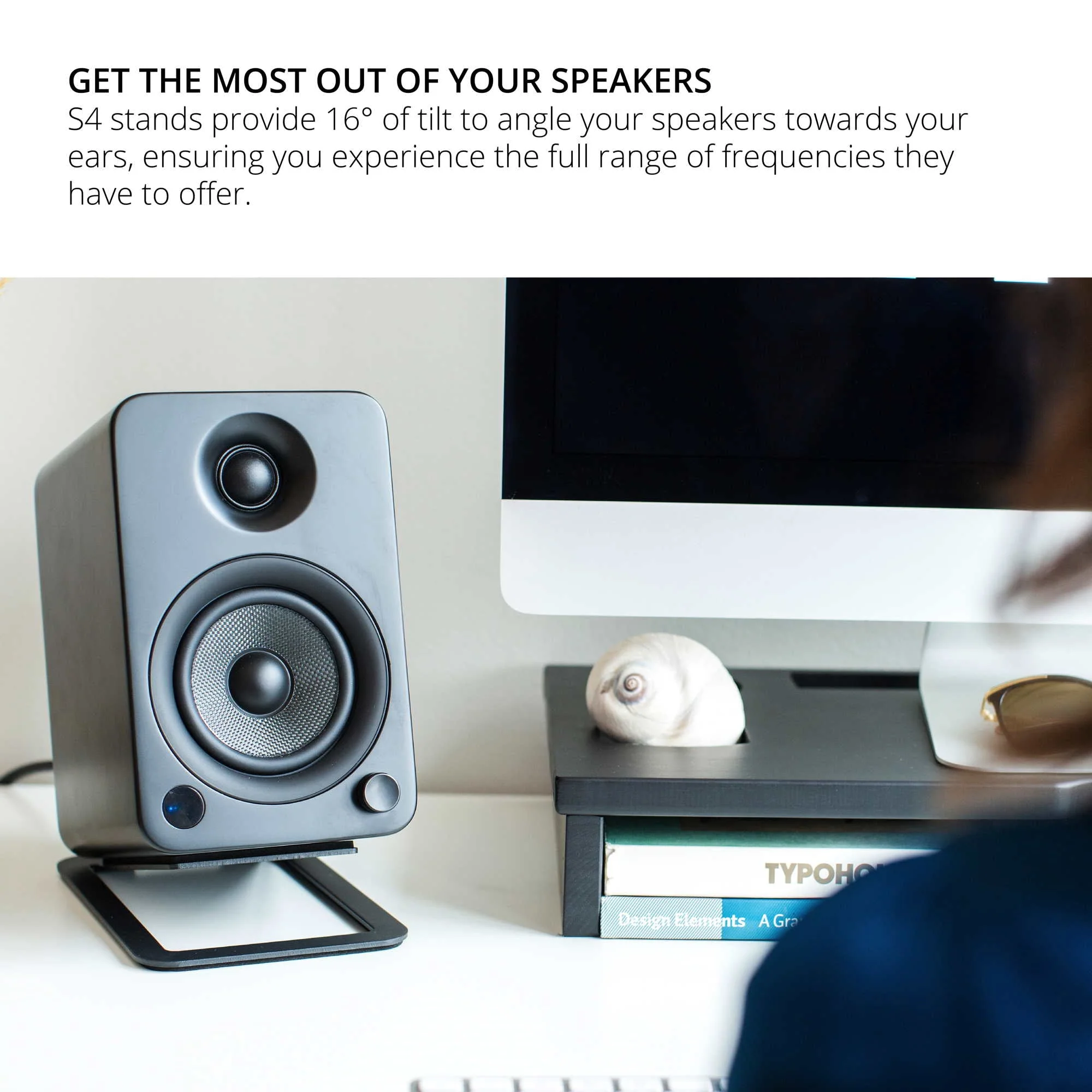 Kanto S4 Medium Desktop Speaker Stands Black - Image 6