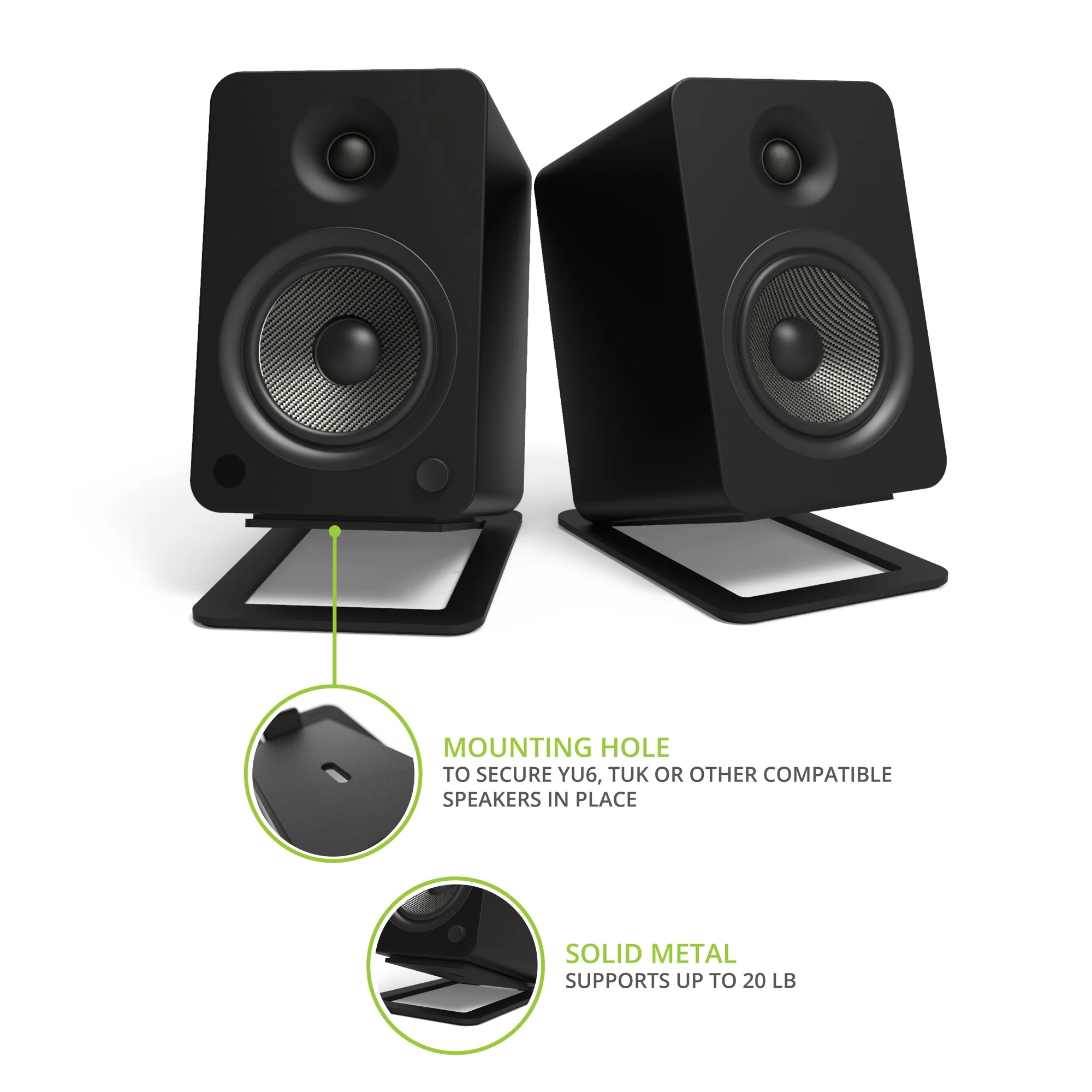 Kanto S6 Large Desktop Speaker Stands Black - Image 6