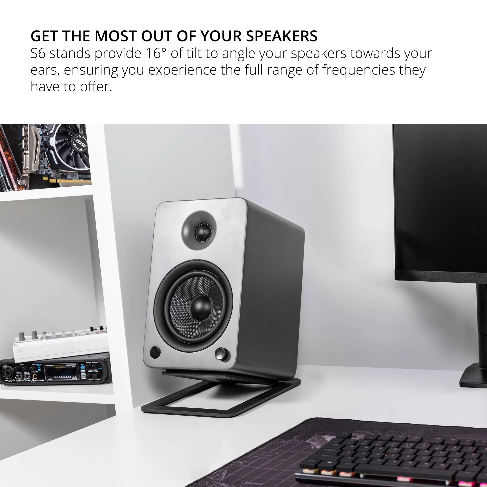 Kanto S6 Large Desktop Speaker Stands Black - Image 8