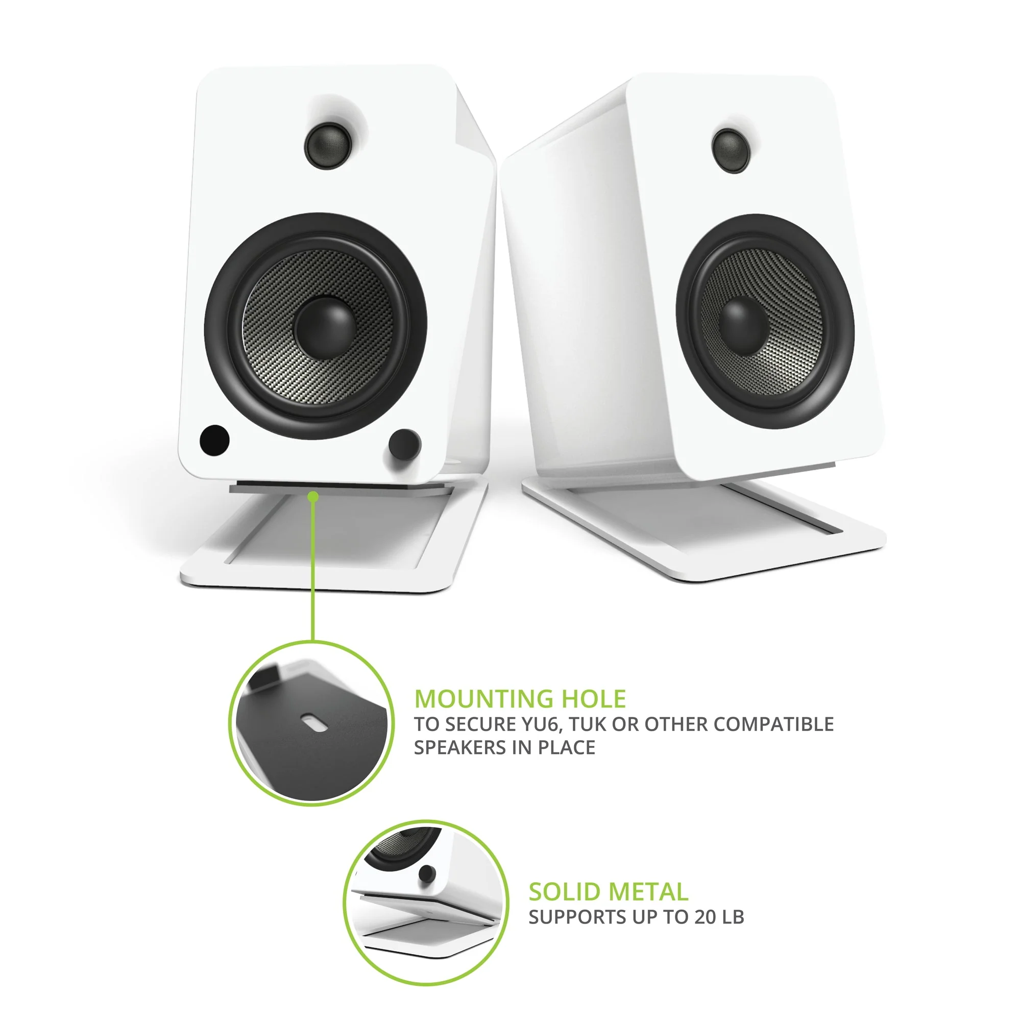 Kanto S6 Large Desktop Speaker Stands White - Image 7
