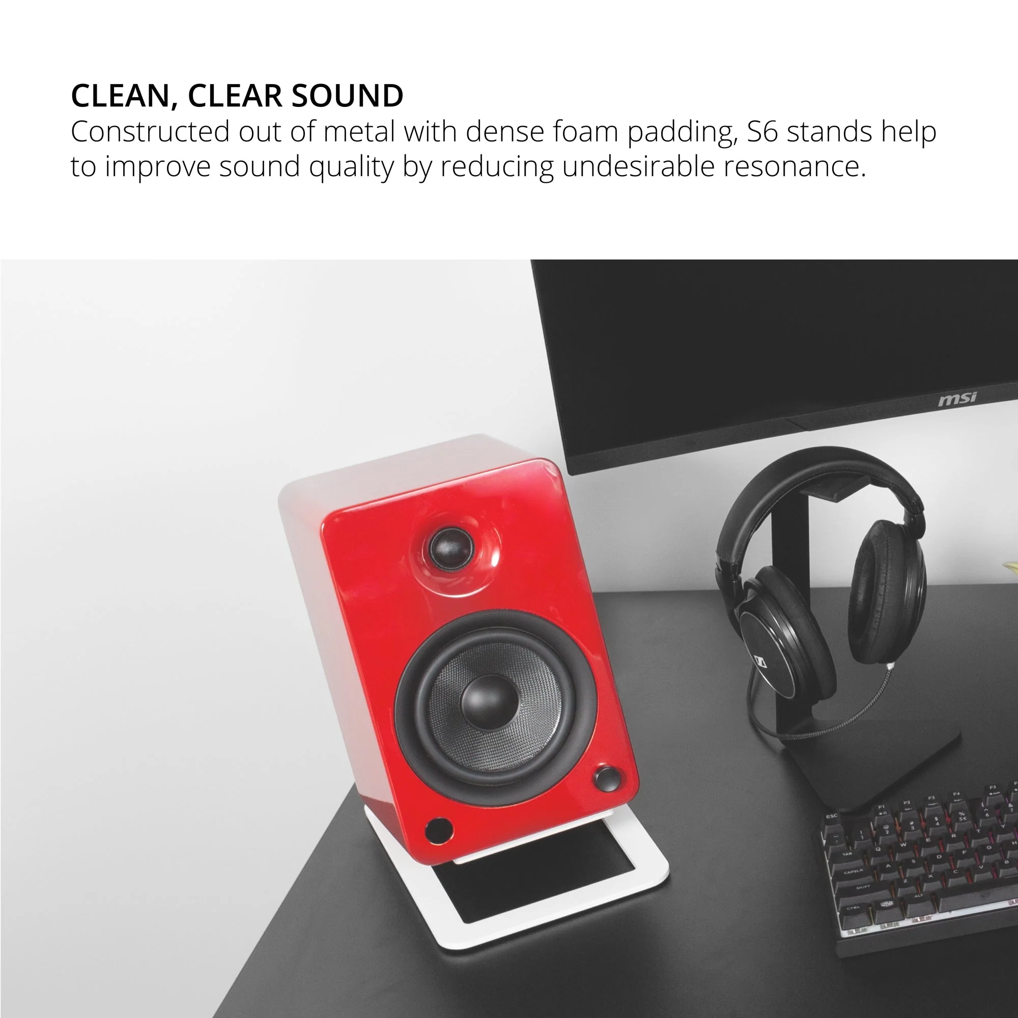 Kanto S6 Large Desktop Speaker Stands White - Image 8