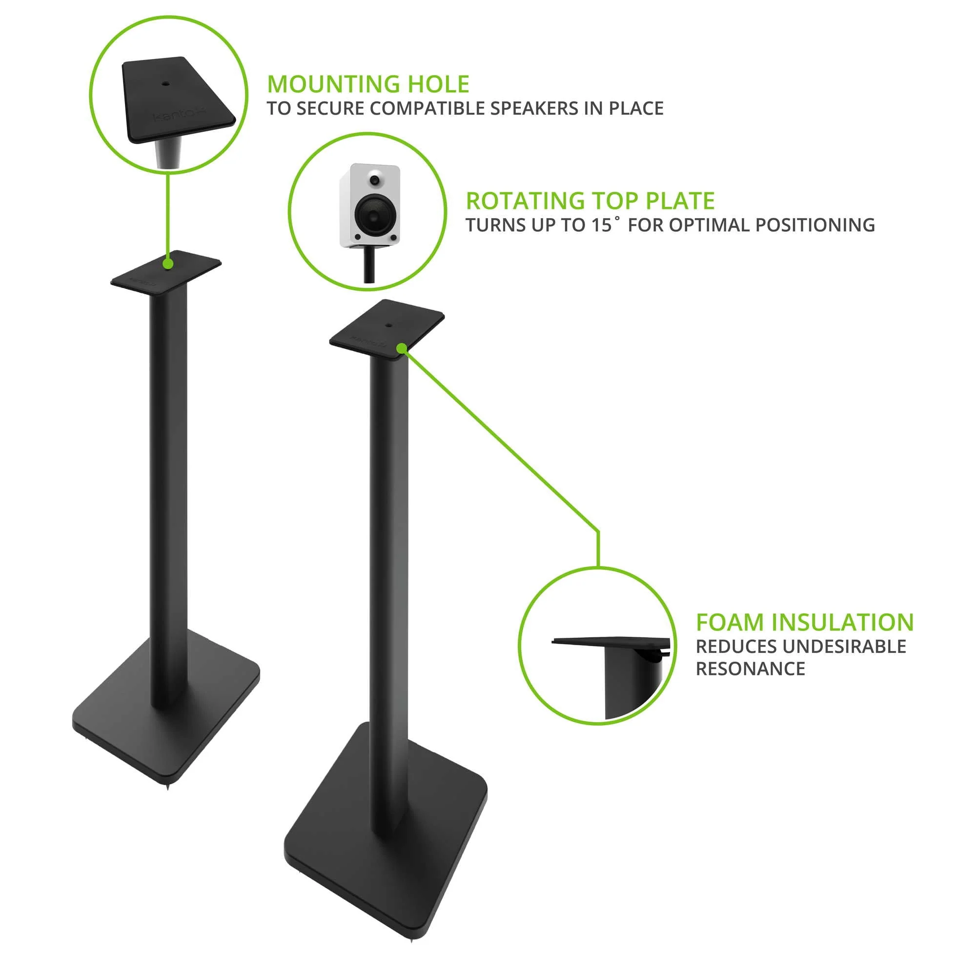 Kanto SP26 Speaker Stands Black - Image 13