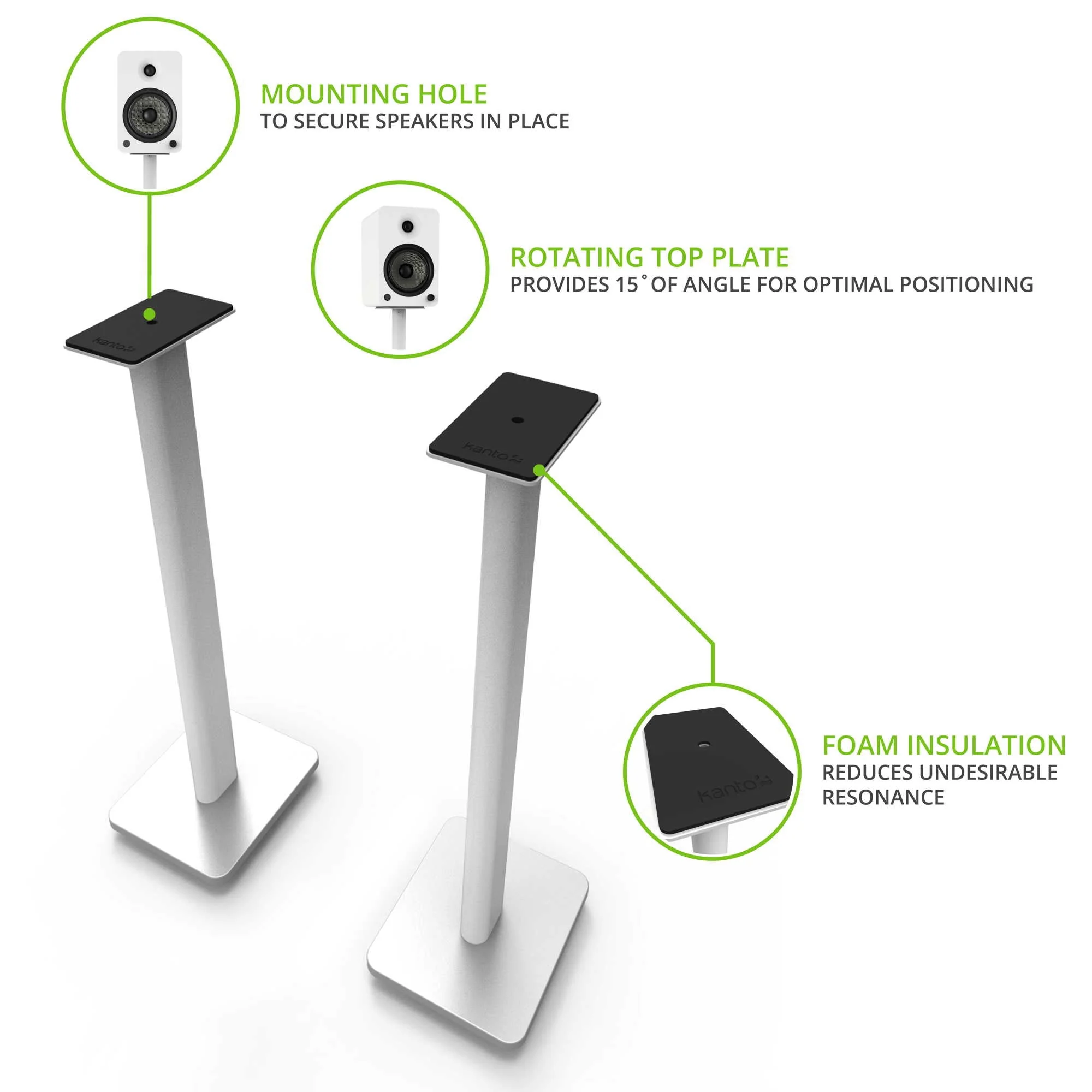 Kanto SP26 Speaker Stands White - Image 11