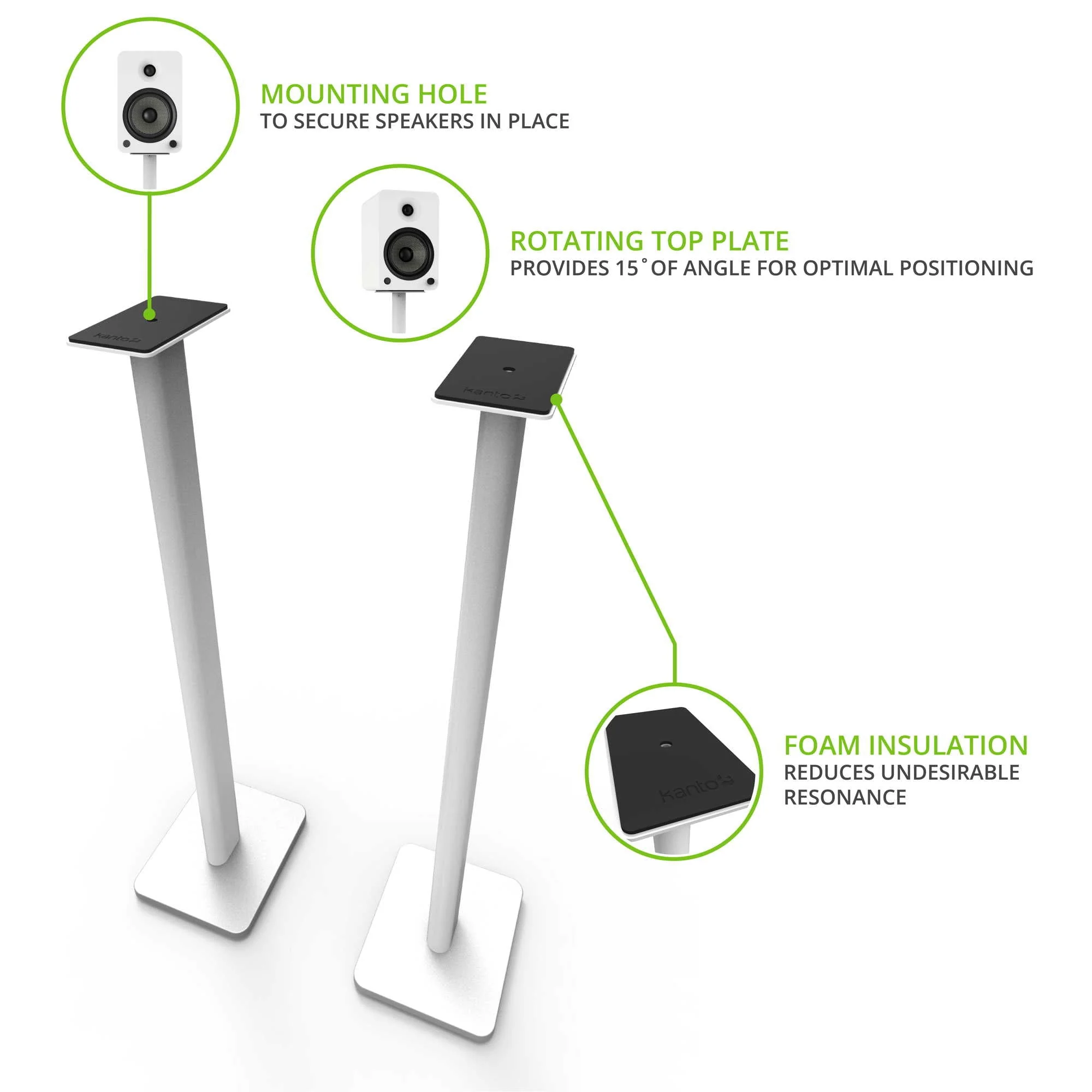 Kanto SP32 Speaker Stands White - Image 14