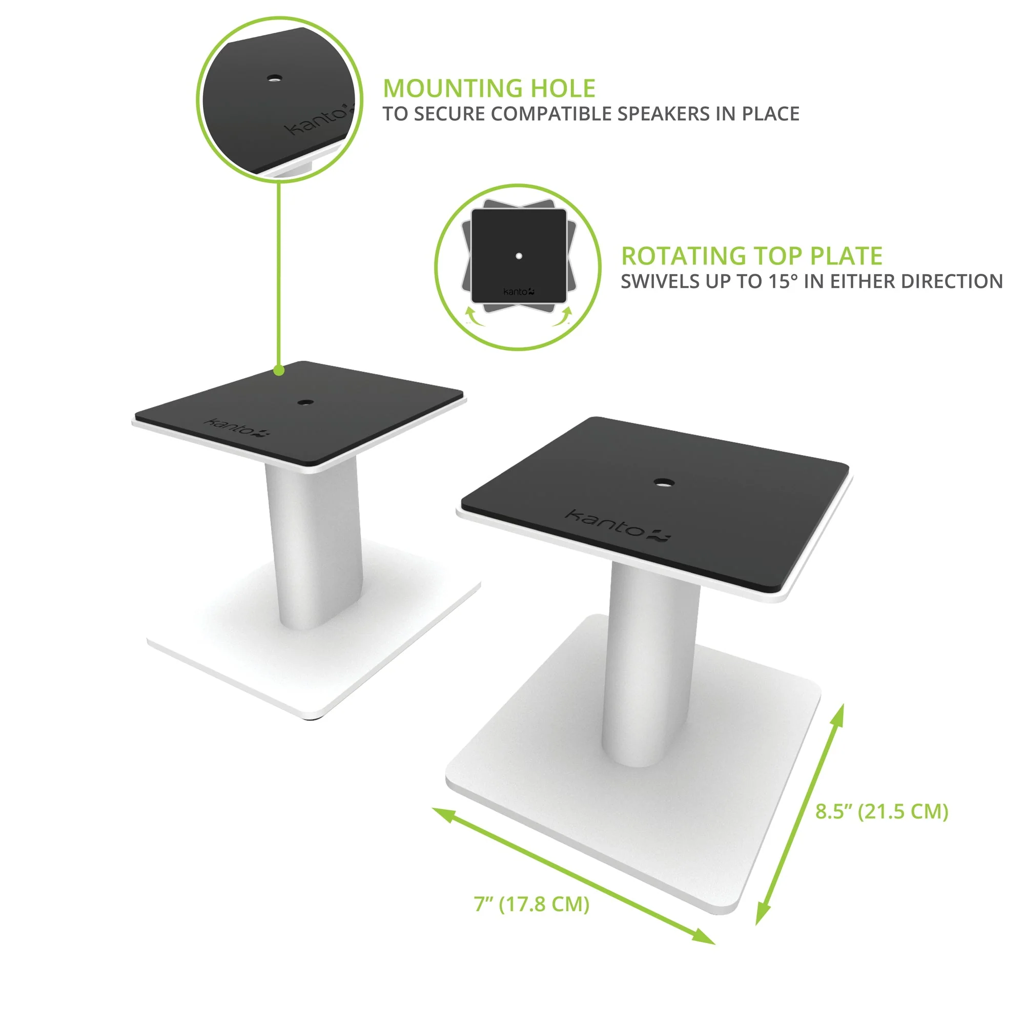 Kanto SP6 Heavy Duty Speaker Stands 6 Inch White - Image 10