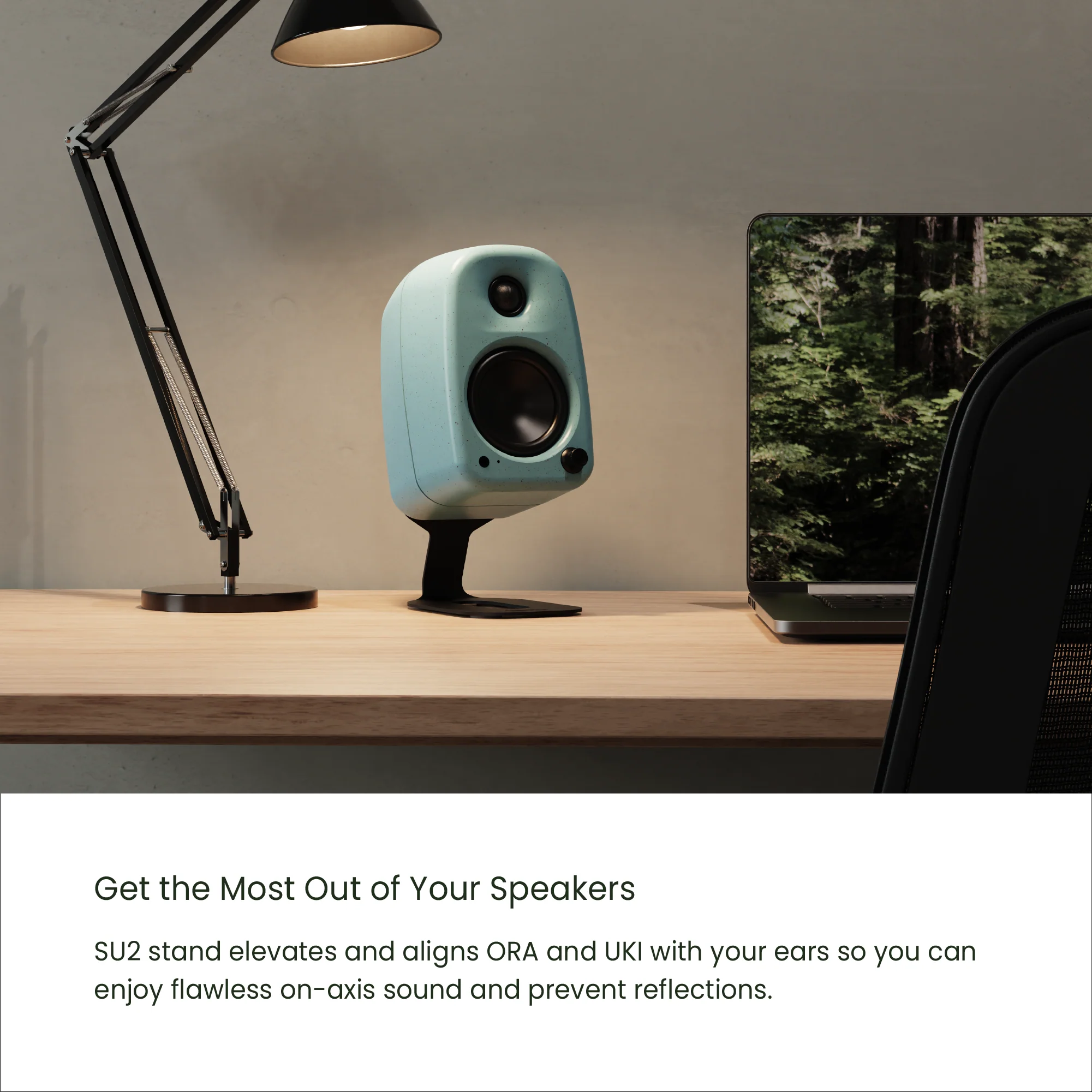 Kanto SU2 Rear-Mounted Desktop Stands for UKI and ORA Speakers Black - Image 13