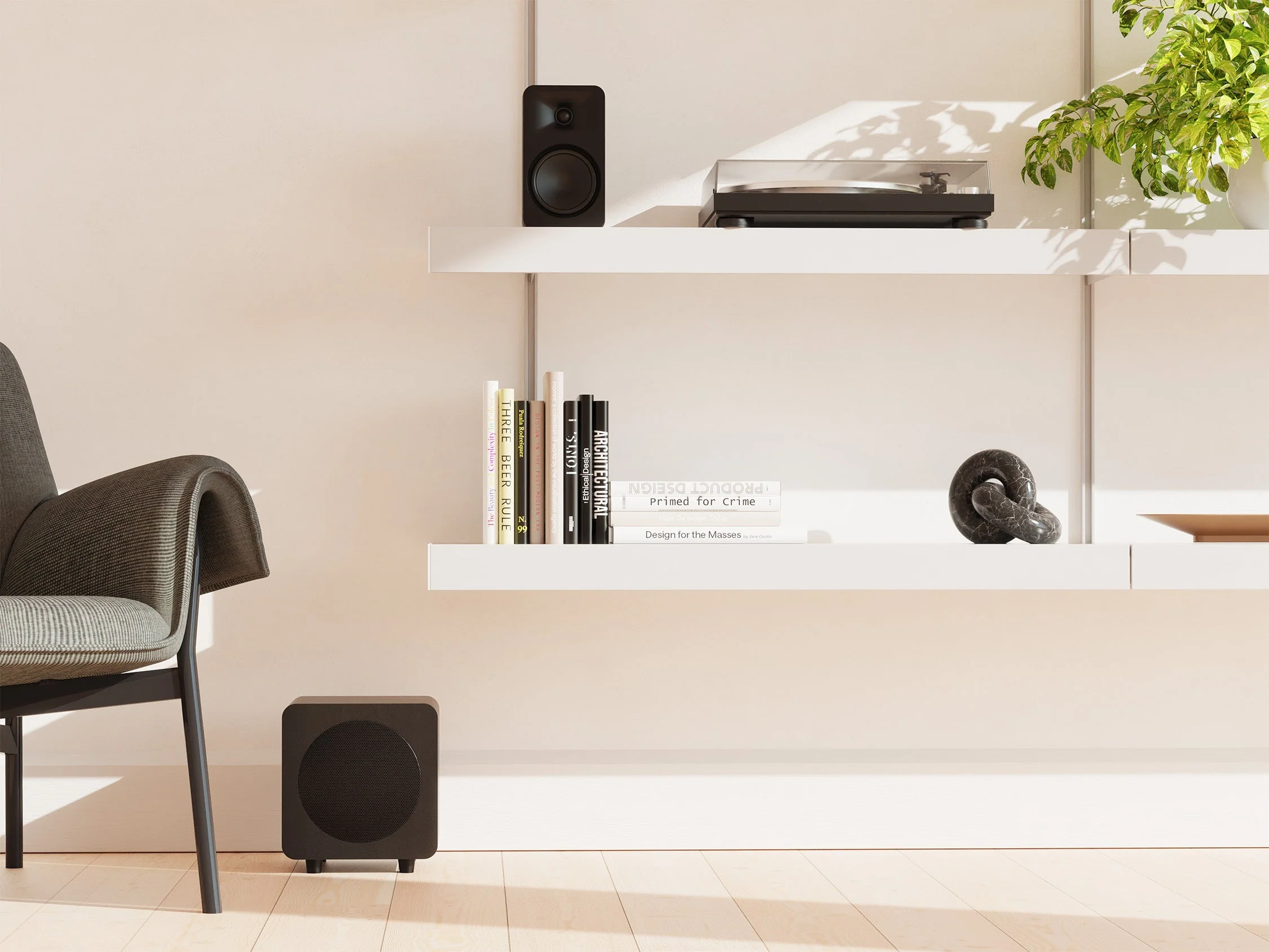 Kanto SUB6 200W 6 Inch Vinyl Subwoofer - Matte Black - Image 9