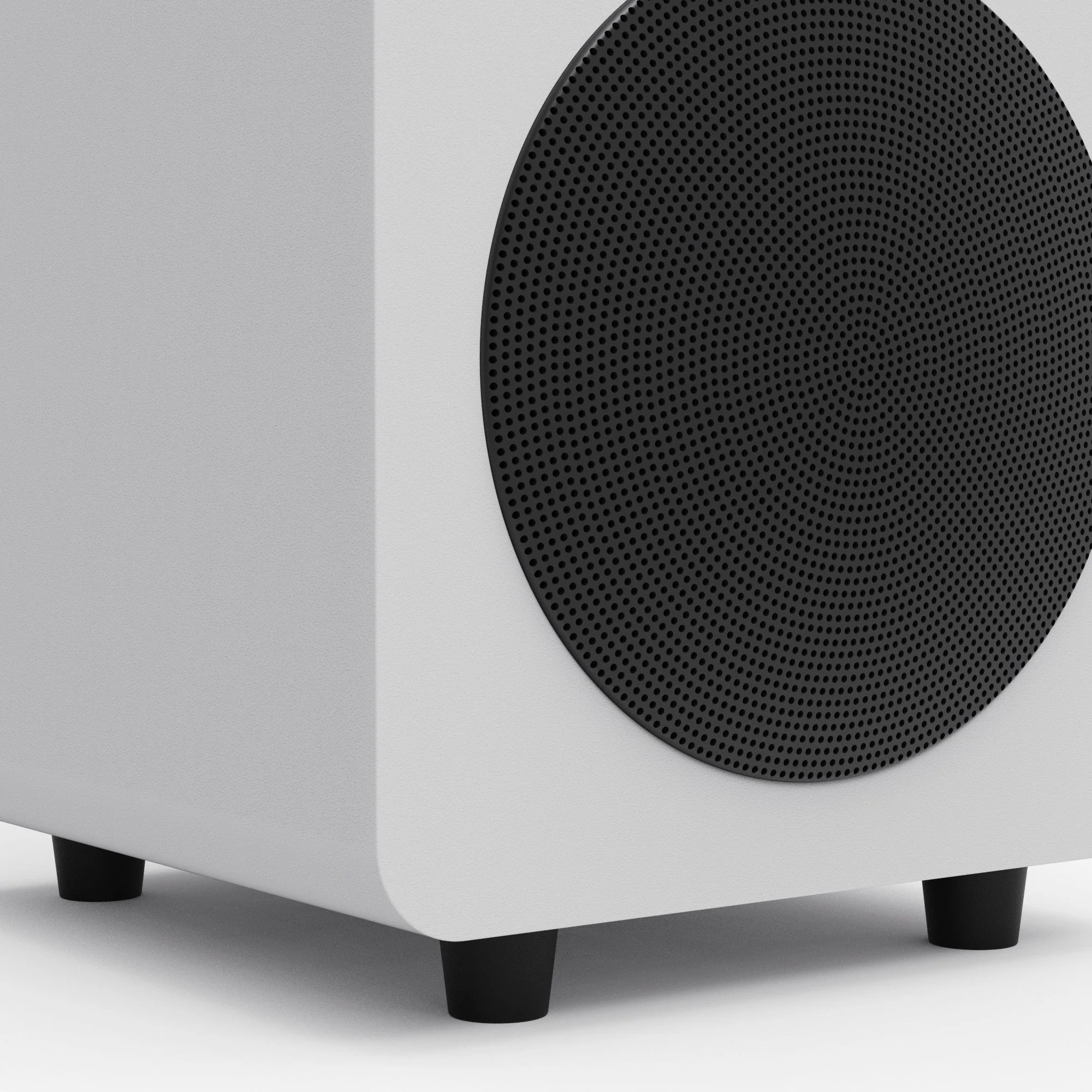 Kanto SUB6 200W 6 Inch Vinyl Subwoofer - Matte White with Black Grill - Image 4