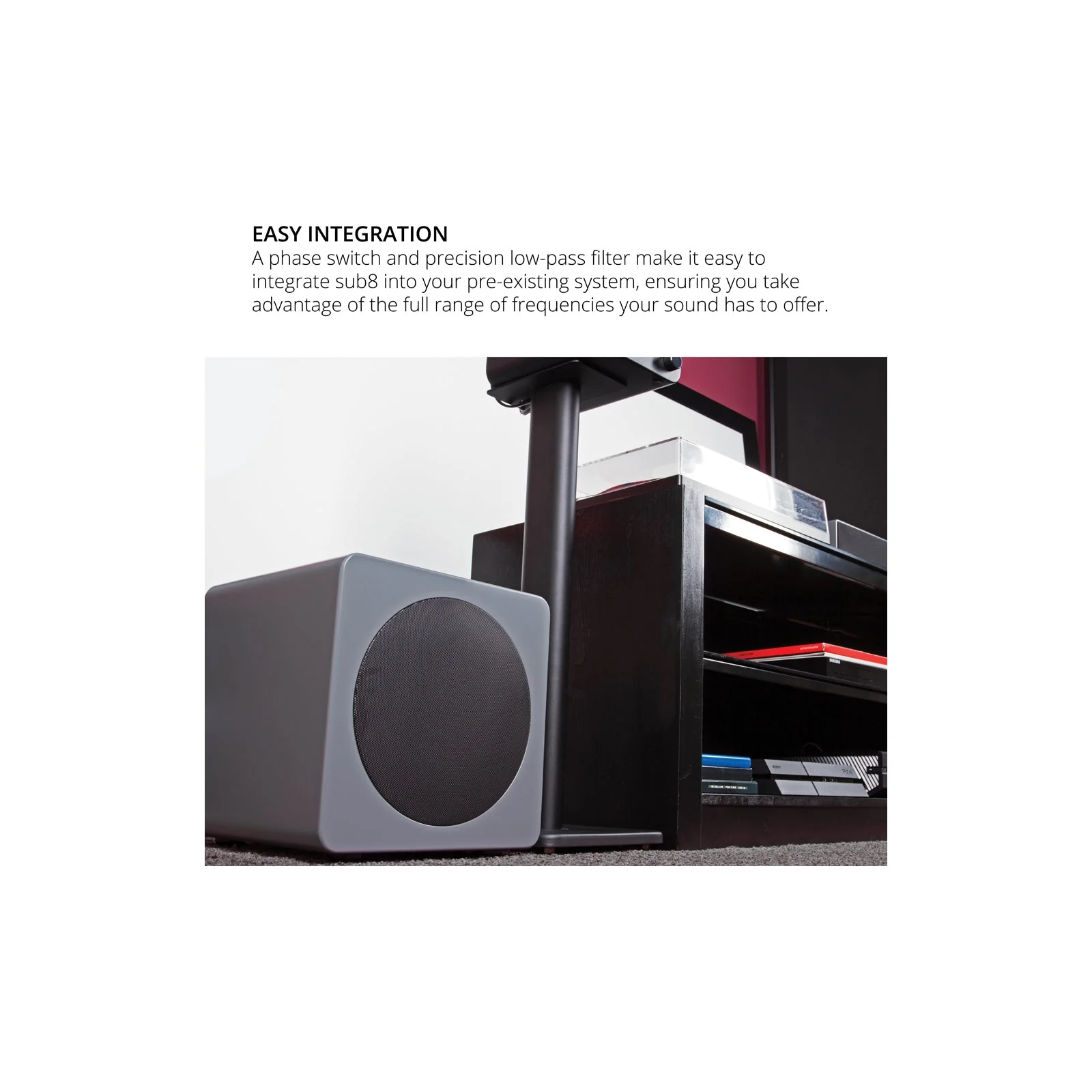 Kanto SUB8 Vinyl Subwoofer Matte Black - Image 10