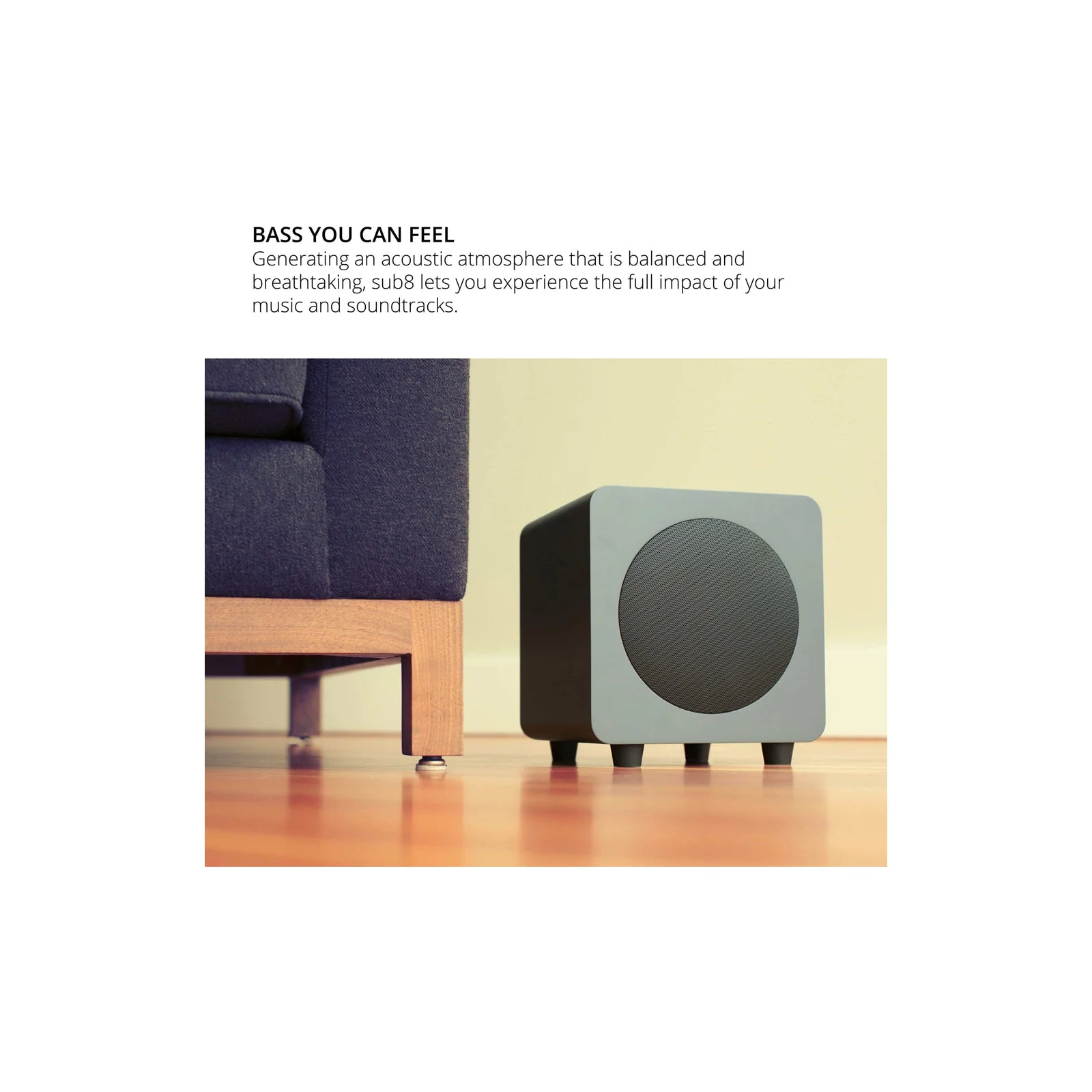 Kanto SUB8 Vinyl Subwoofer Matte White - Image 10